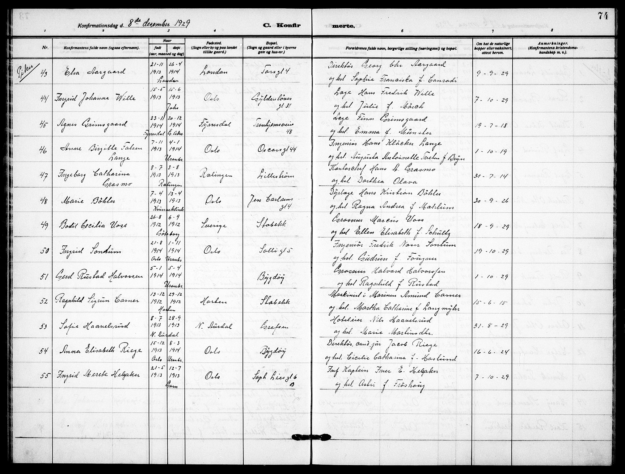 Garnisonsmenigheten Kirkebøker, AV/SAO-A-10846/F/Fa/L0017: Parish register (official) no. 17, 1926-1937, p. 74