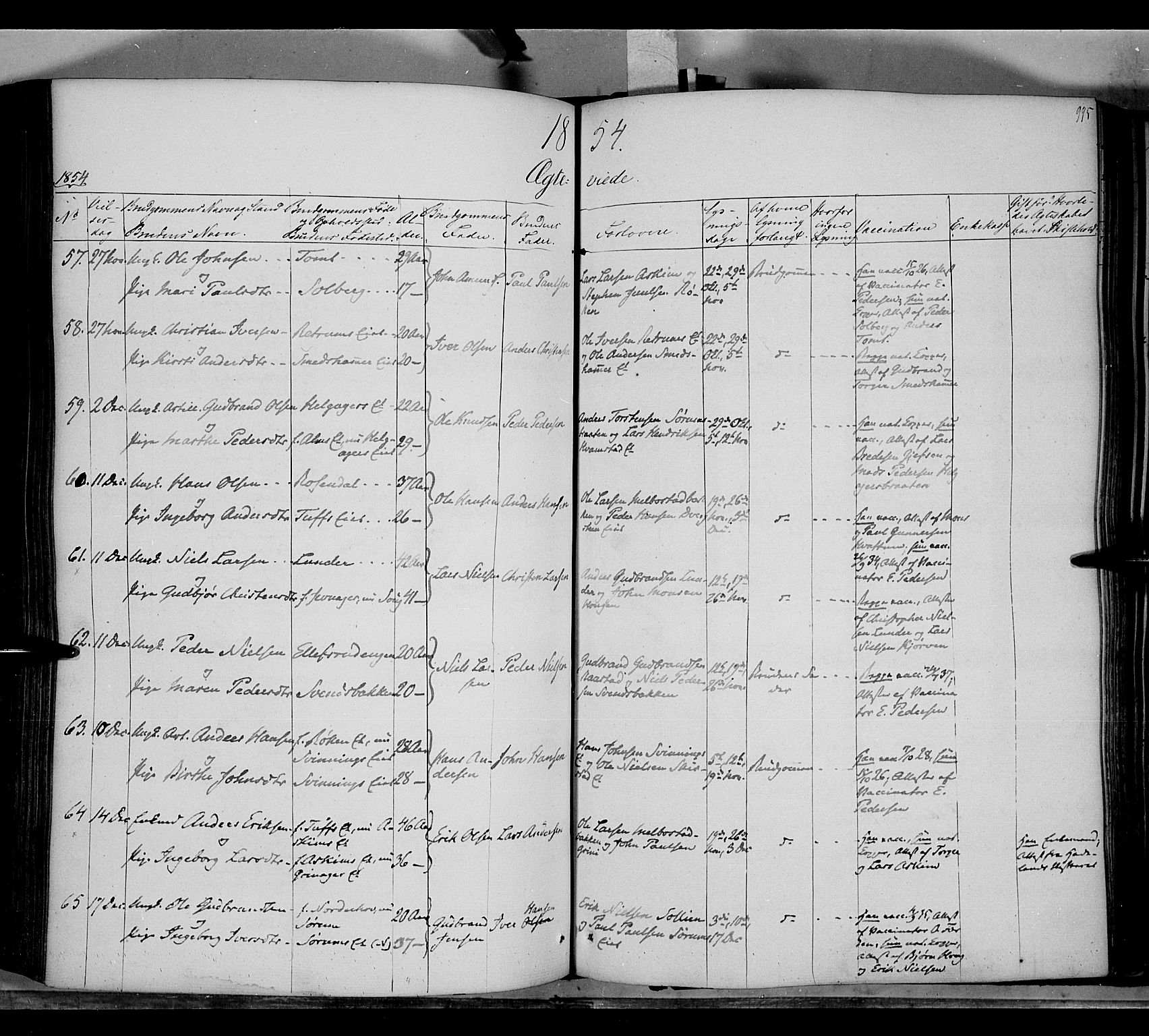 Gran prestekontor, AV/SAH-PREST-112/H/Ha/Haa/L0011: Parish register (official) no. 11, 1842-1856, p. 994-995