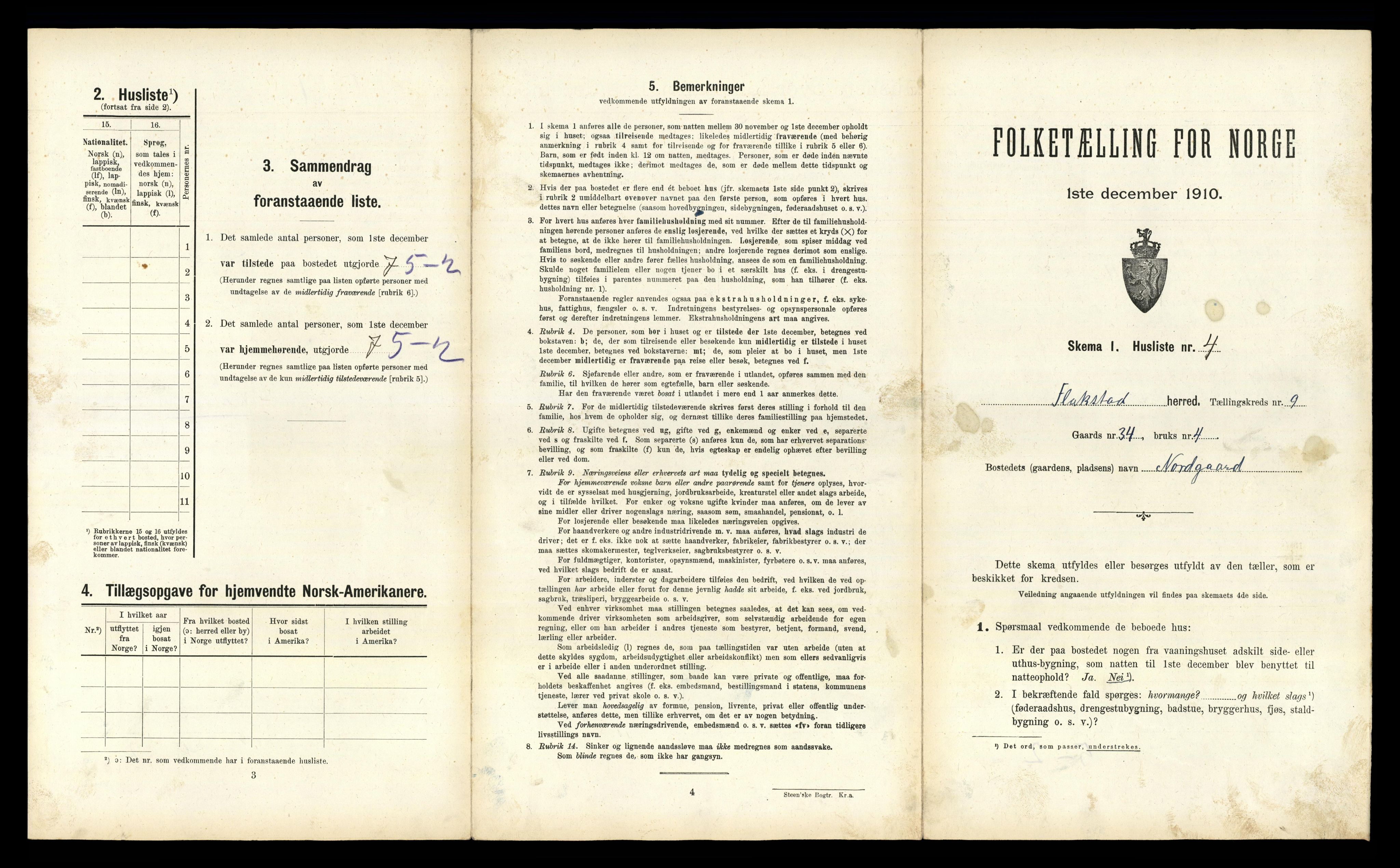 RA, 1910 census for Flakstad, 1910, p. 914