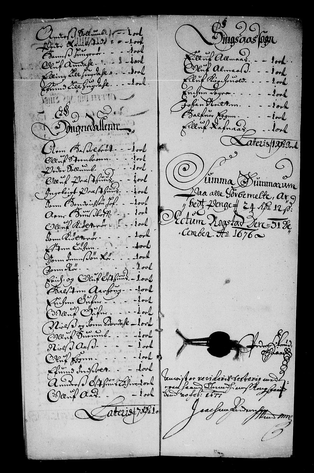 Rentekammeret inntil 1814, Reviderte regnskaper, Stiftamtstueregnskaper, Trondheim stiftamt og Nordland amt, RA/EA-6044/R/Rd/L0044: Trondheim stiftamt, 1671-1676