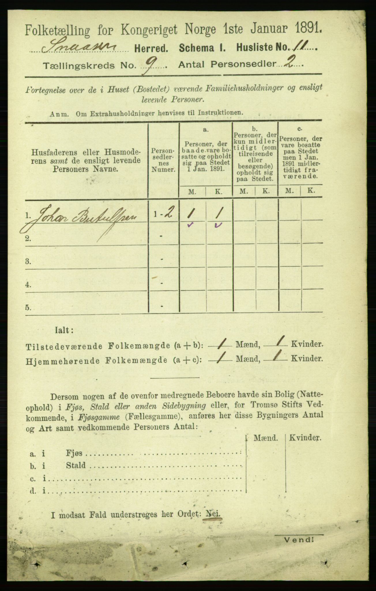 RA, 1891 census for 1736 Snåsa, 1891, p. 3078