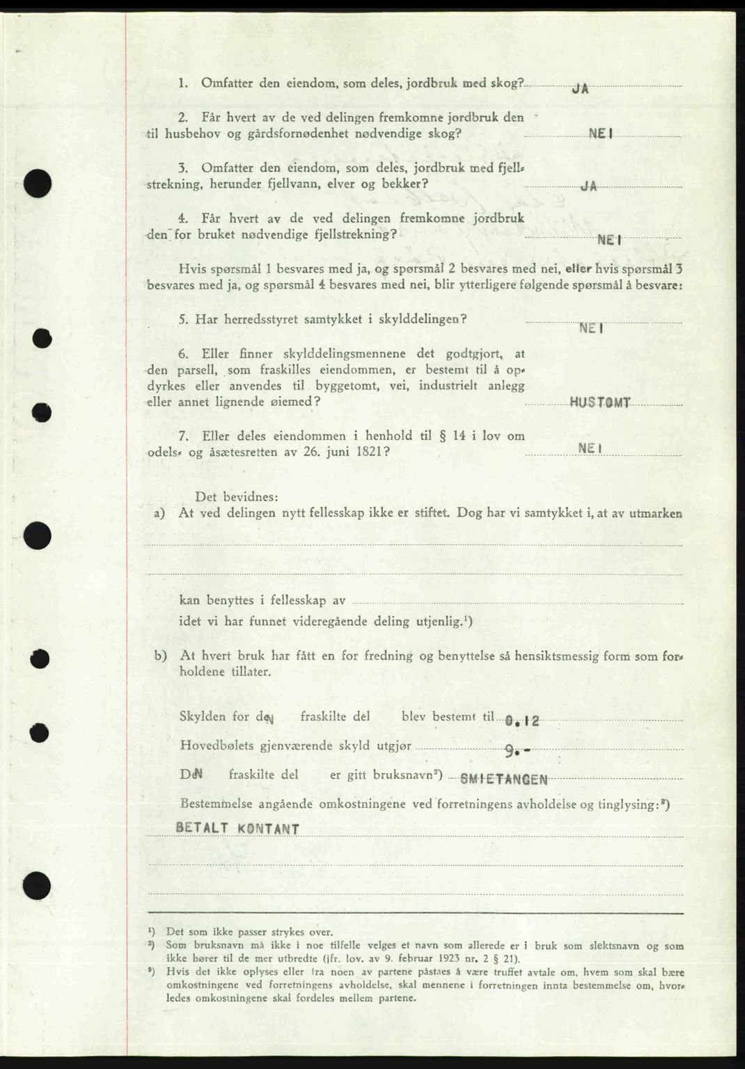 Nedenes sorenskriveri, AV/SAK-1221-0006/G/Gb/Gba/L0055: Mortgage book no. A7, 1946-1946, Diary no: : 966/1946