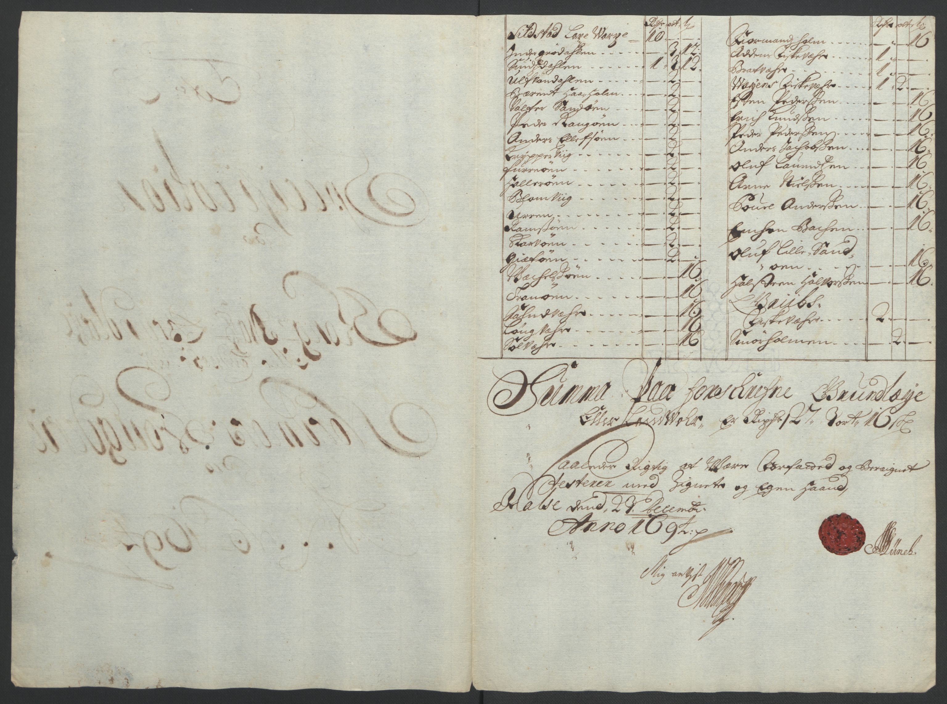 Rentekammeret inntil 1814, Reviderte regnskaper, Fogderegnskap, RA/EA-4092/R56/L3736: Fogderegnskap Nordmøre, 1694-1696, p. 105