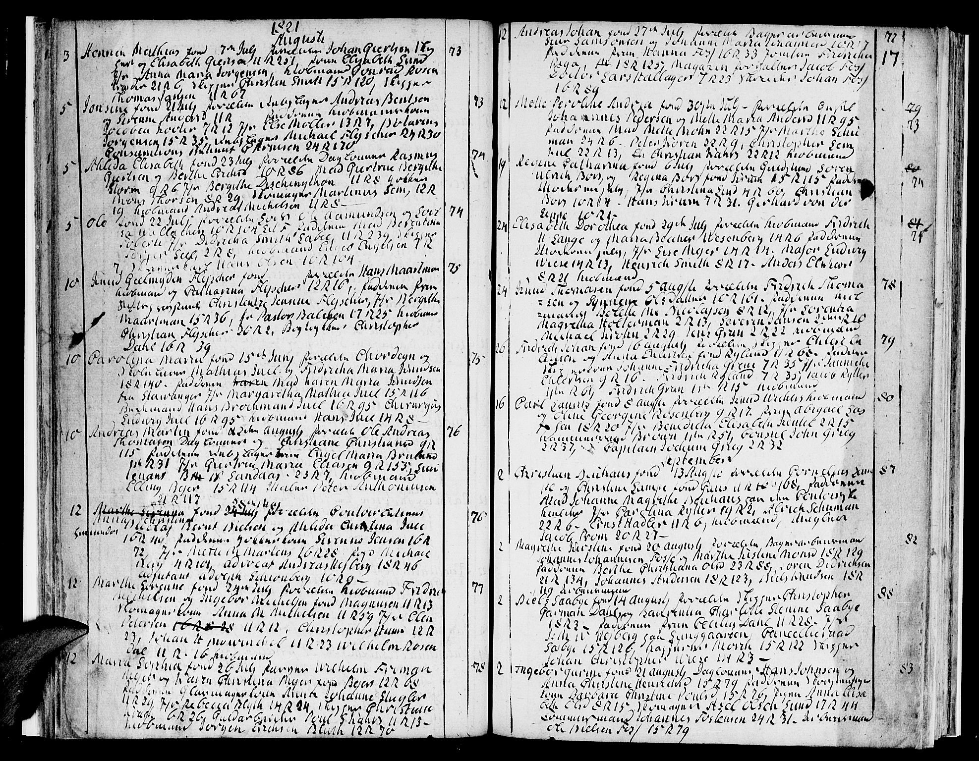 Domkirken sokneprestembete, AV/SAB-A-74801/H/Hab/L0003: Parish register (copy) no. A 3, 1820-1853, p. 17