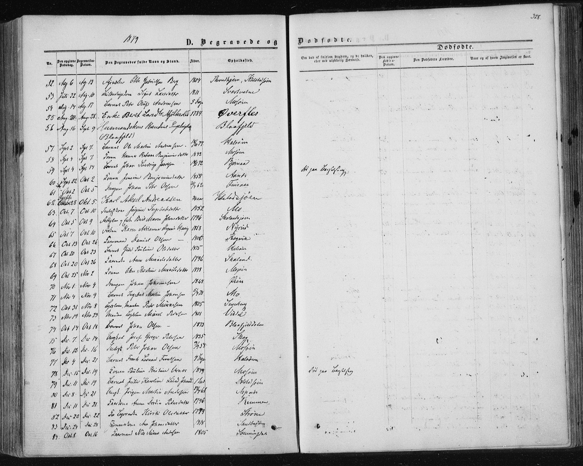 Ministerialprotokoller, klokkerbøker og fødselsregistre - Nordland, SAT/A-1459/820/L0294: Parish register (official) no. 820A15, 1866-1879, p. 328