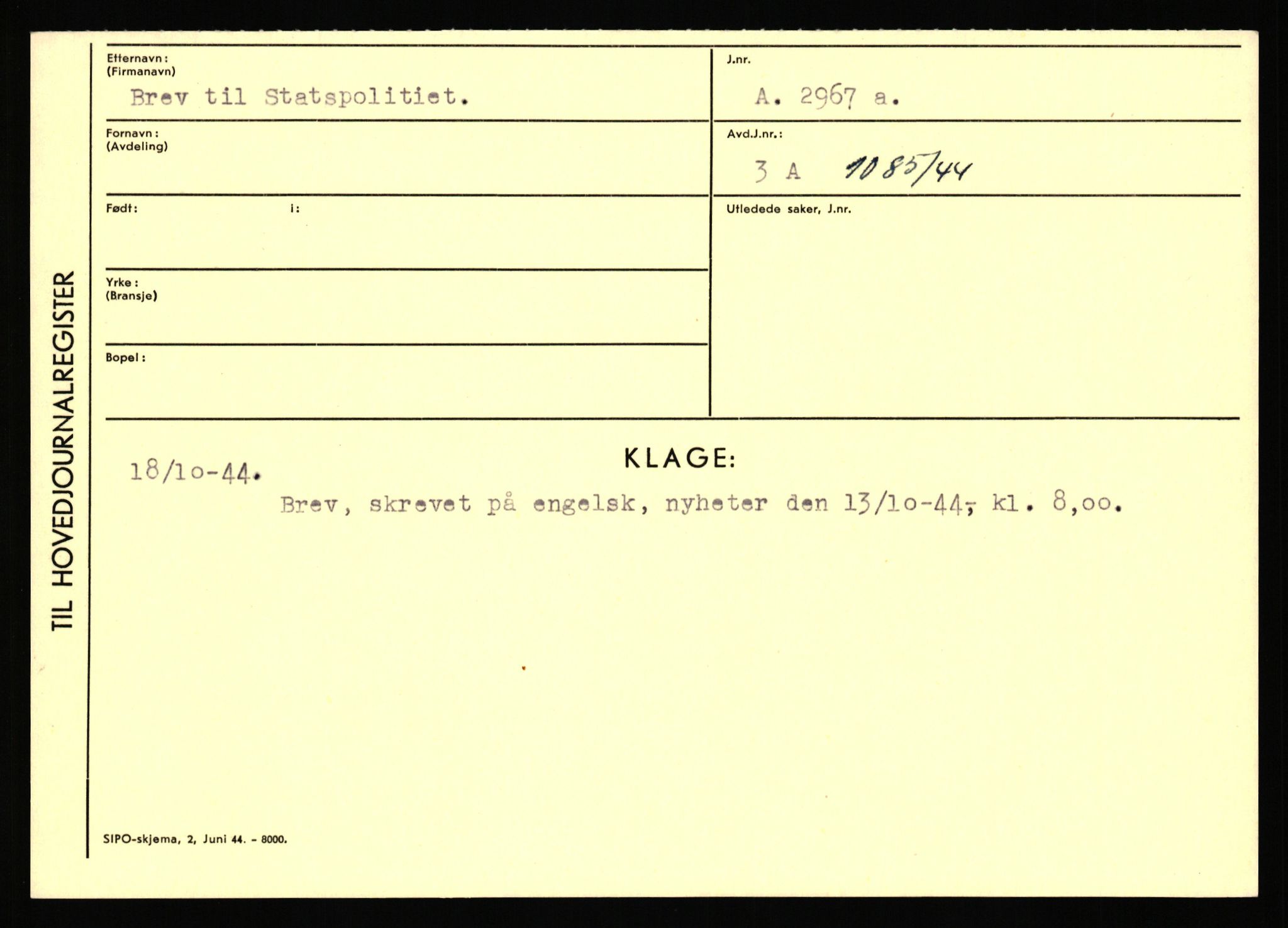 Statspolitiet - Hovedkontoret / Osloavdelingen, AV/RA-S-1329/C/Ca/L0003: Brechan - Eichinger	, 1943-1945, p. 384