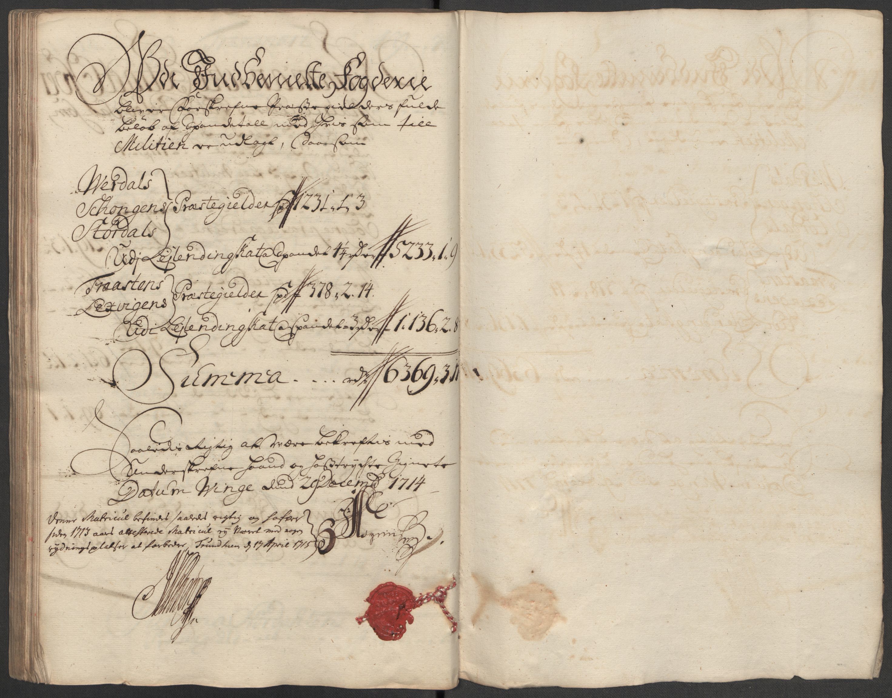 Rentekammeret inntil 1814, Reviderte regnskaper, Fogderegnskap, AV/RA-EA-4092/R62/L4204: Fogderegnskap Stjørdal og Verdal, 1714, p. 91