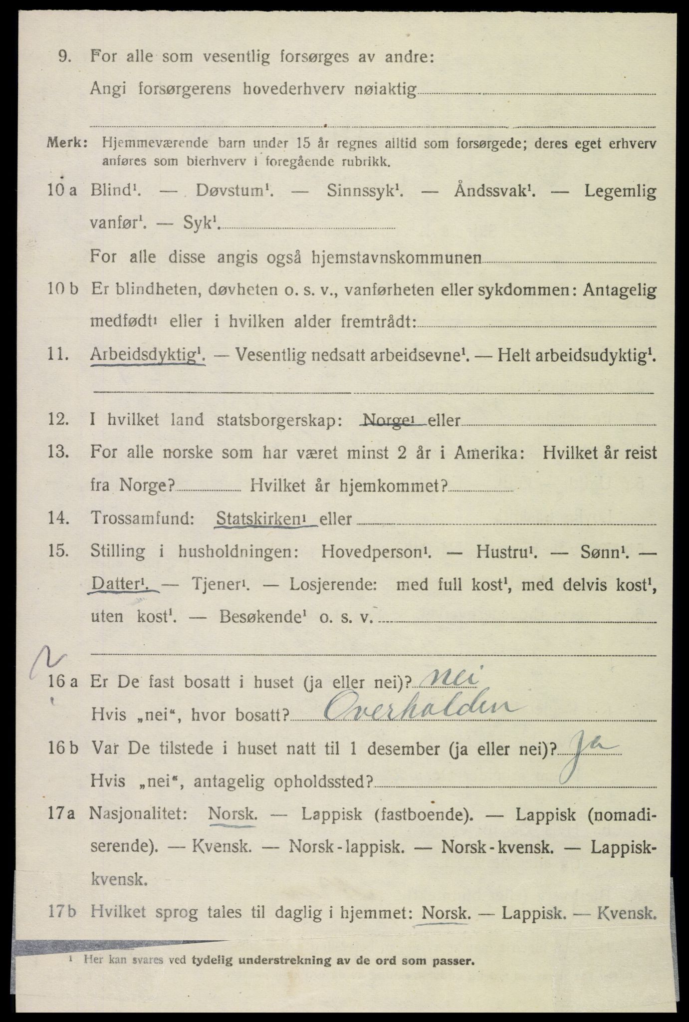 SAT, 1920 census for Leka, 1920, p. 2194