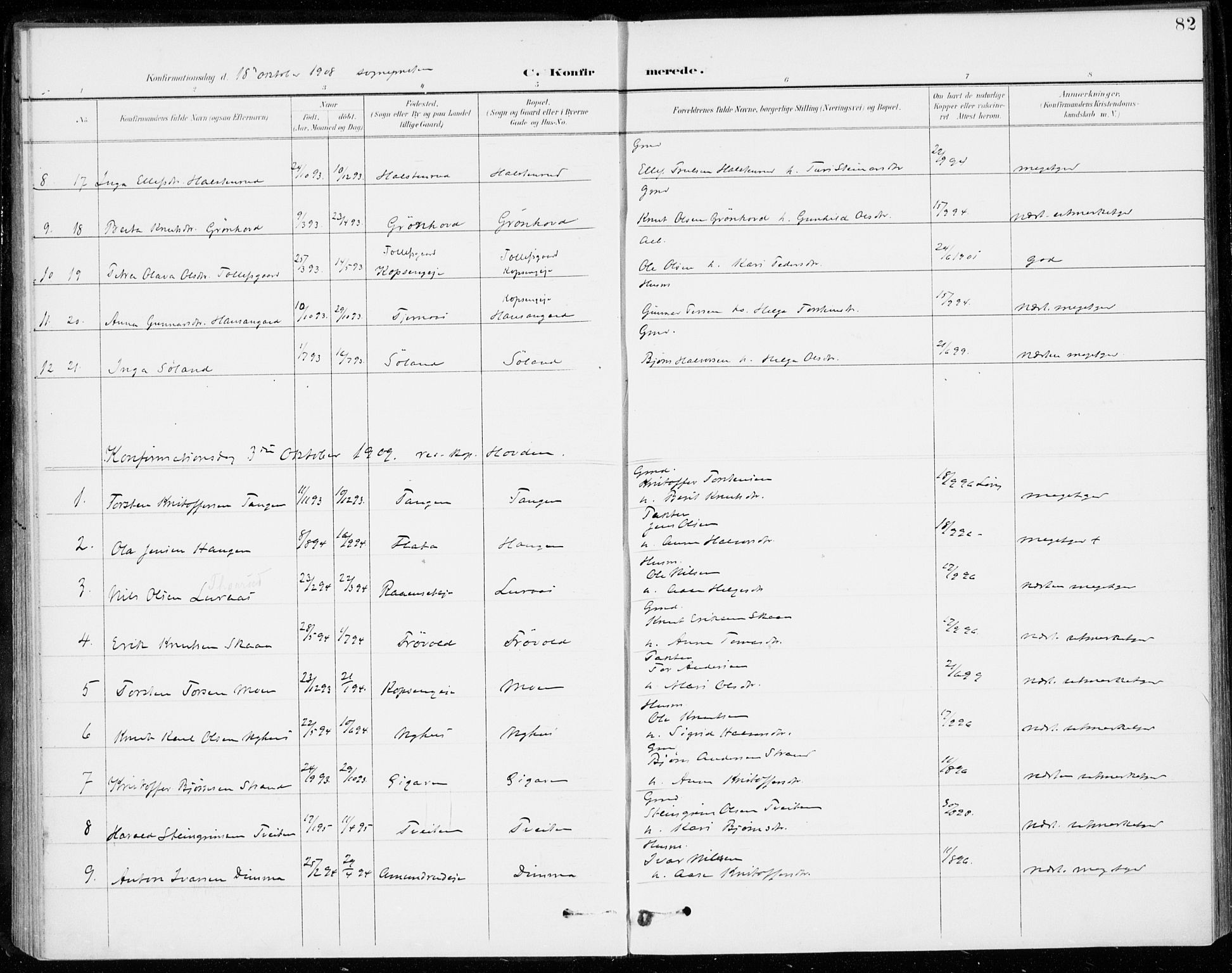 Sigdal kirkebøker, SAKO/A-245/F/Fc/L0002: Parish register (official) no. III 2, 1894-1911, p. 82