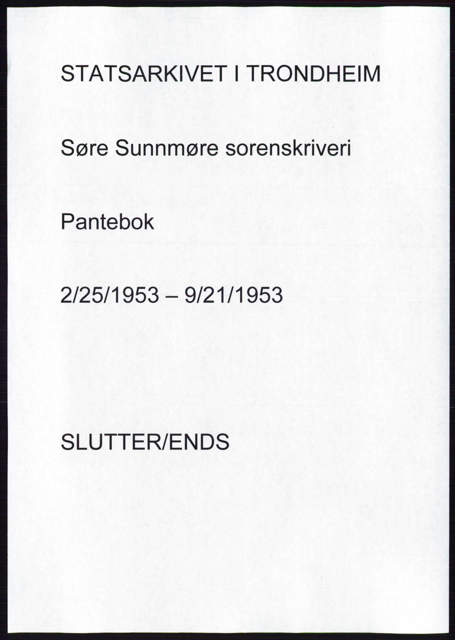 Søre Sunnmøre sorenskriveri, AV/SAT-A-4122/1/2/2C/L0123: Mortgage book no. 11B, 1953-1953