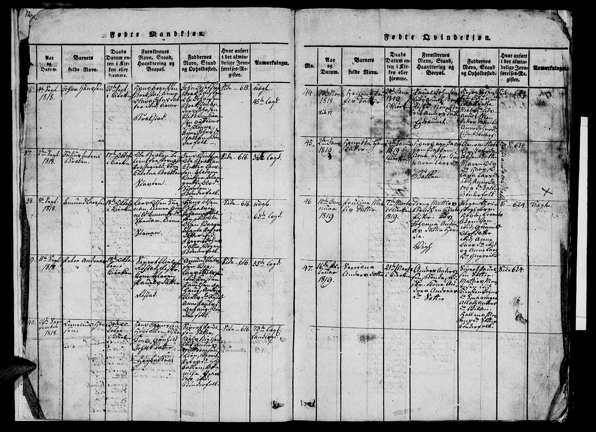 Ministerialprotokoller, klokkerbøker og fødselsregistre - Sør-Trøndelag, SAT/A-1456/659/L0744: Parish register (copy) no. 659C01, 1818-1825, p. 16-17