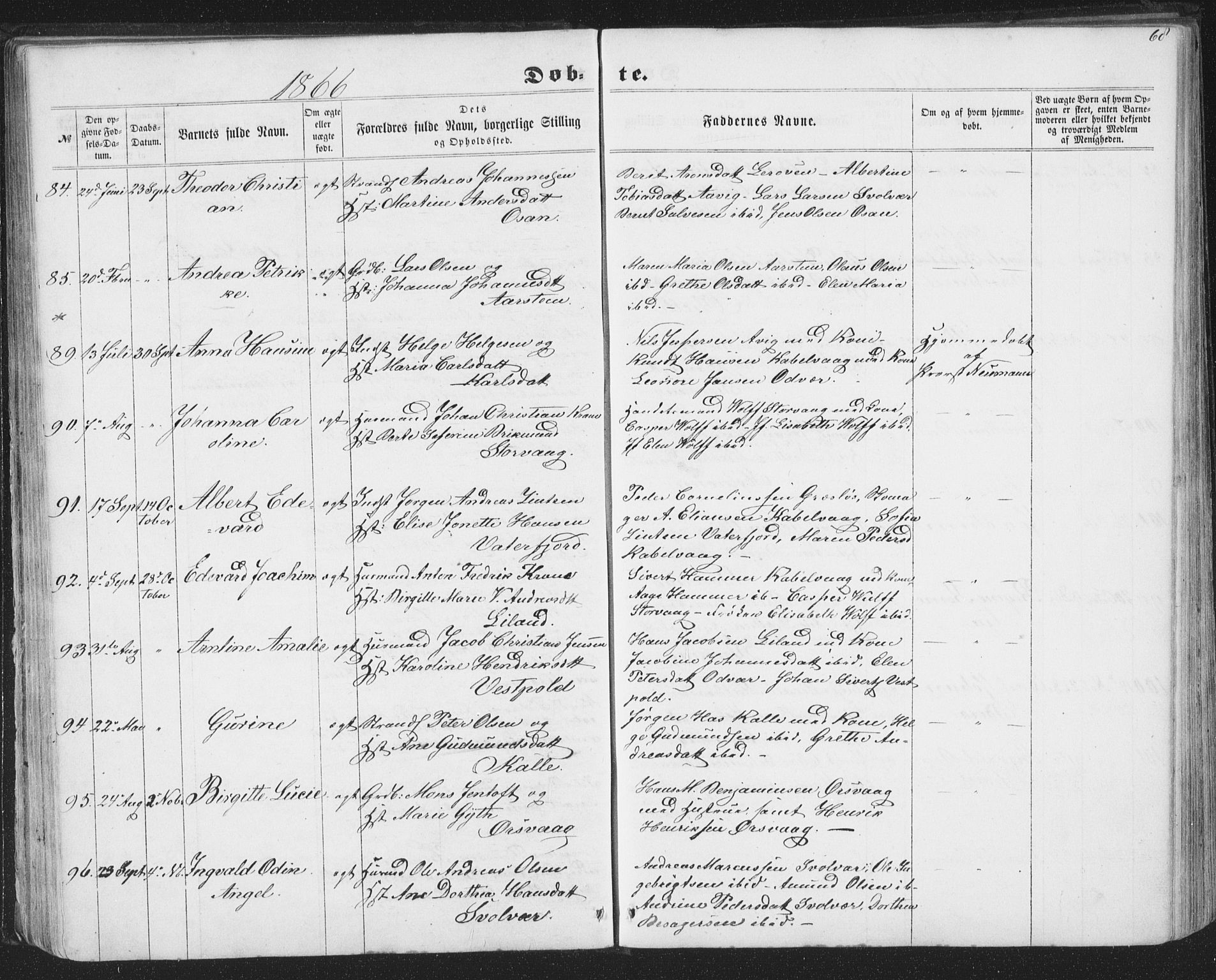 Ministerialprotokoller, klokkerbøker og fødselsregistre - Nordland, AV/SAT-A-1459/874/L1073: Parish register (copy) no. 874C02, 1860-1870, p. 68
