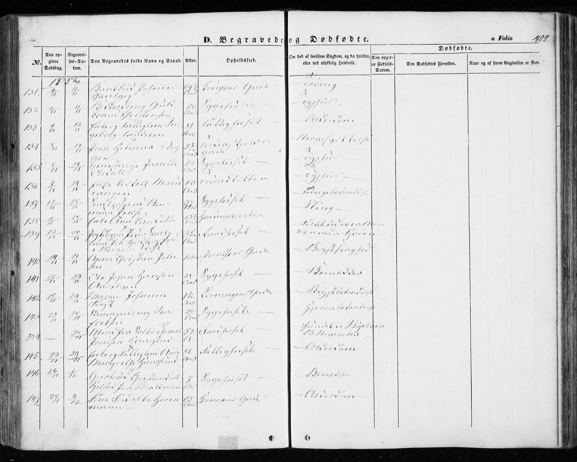 Ministerialprotokoller, klokkerbøker og fødselsregistre - Sør-Trøndelag, SAT/A-1456/601/L0051: Parish register (official) no. 601A19, 1848-1857, p. 402