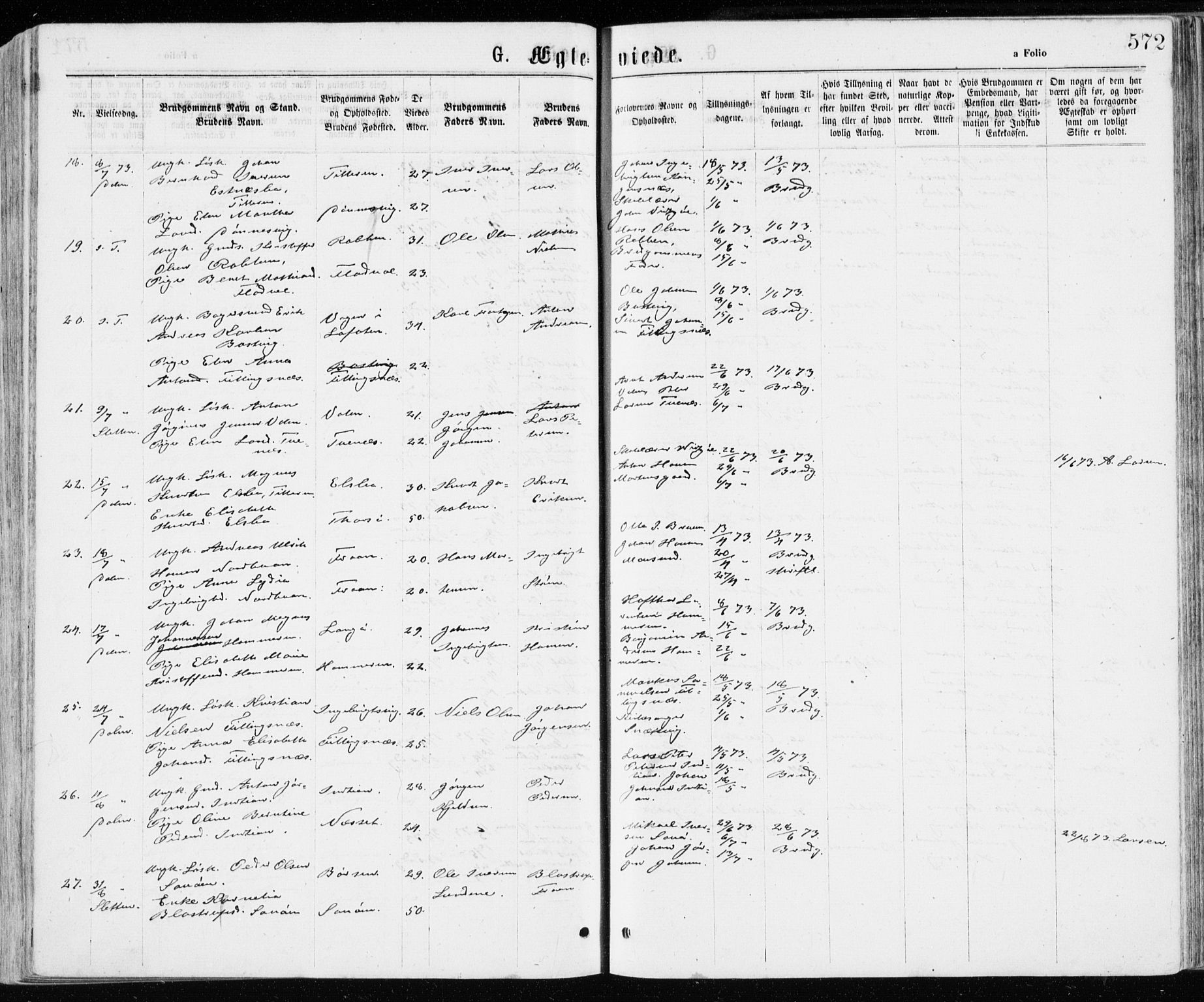 Ministerialprotokoller, klokkerbøker og fødselsregistre - Sør-Trøndelag, AV/SAT-A-1456/640/L0576: Parish register (official) no. 640A01, 1846-1876, p. 572