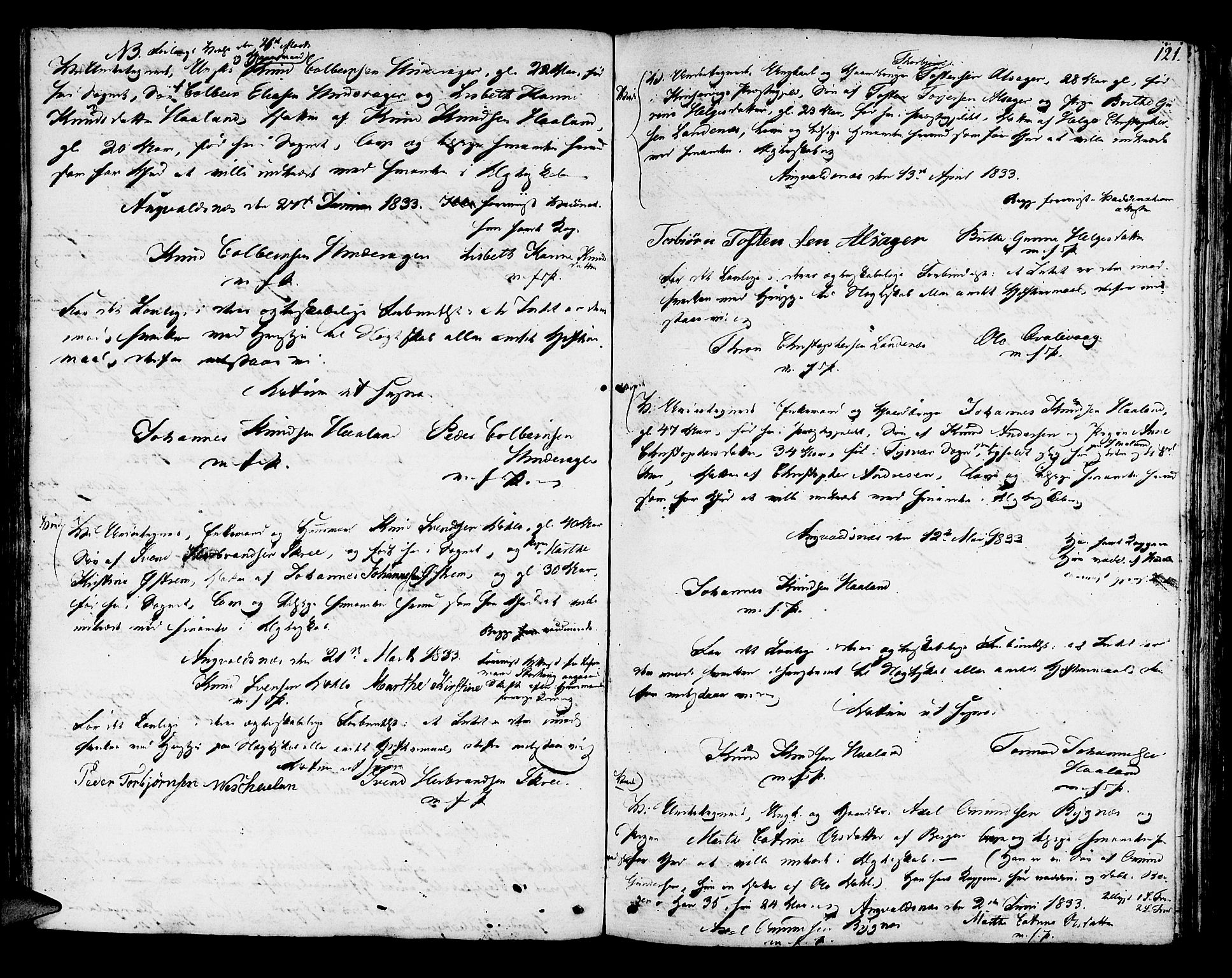 Avaldsnes sokneprestkontor, SAST/A -101851/H/Ha/Haa/L0003: Parish register (official) no. A 3, 1801-1817, p. 121