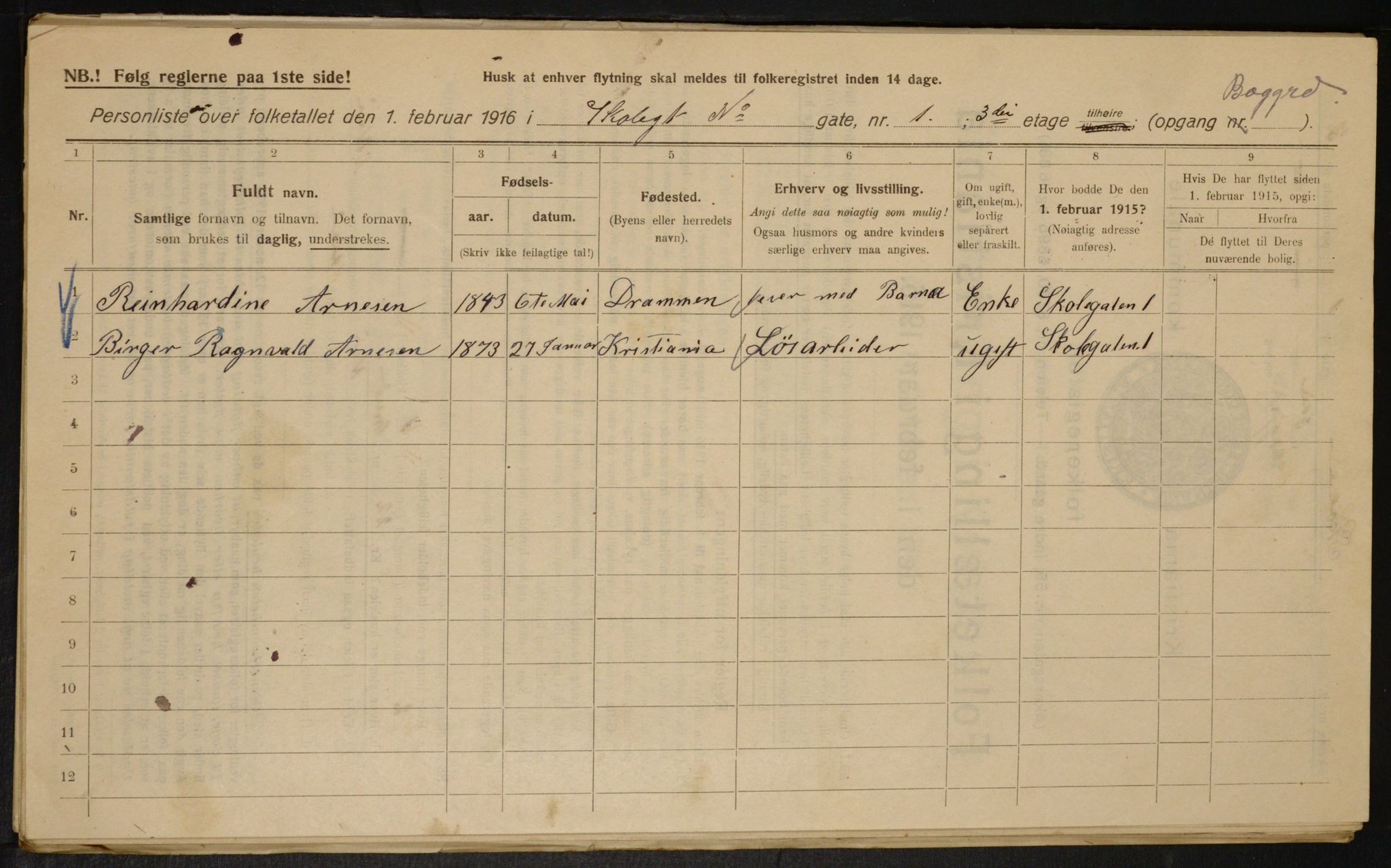 OBA, Municipal Census 1916 for Kristiania, 1916, p. 98638