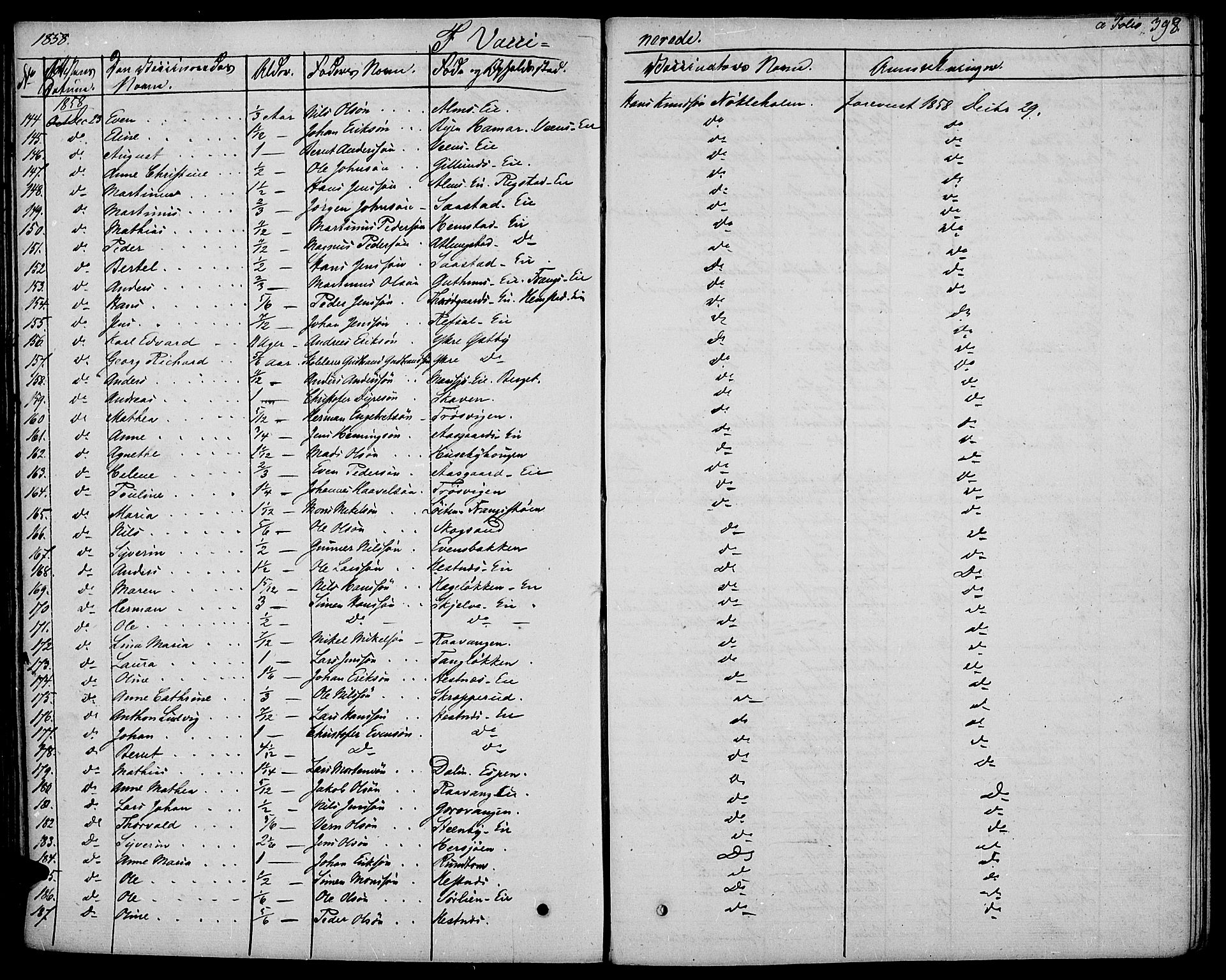 Stange prestekontor, AV/SAH-PREST-002/K/L0009: Parish register (official) no. 9, 1826-1835, p. 398