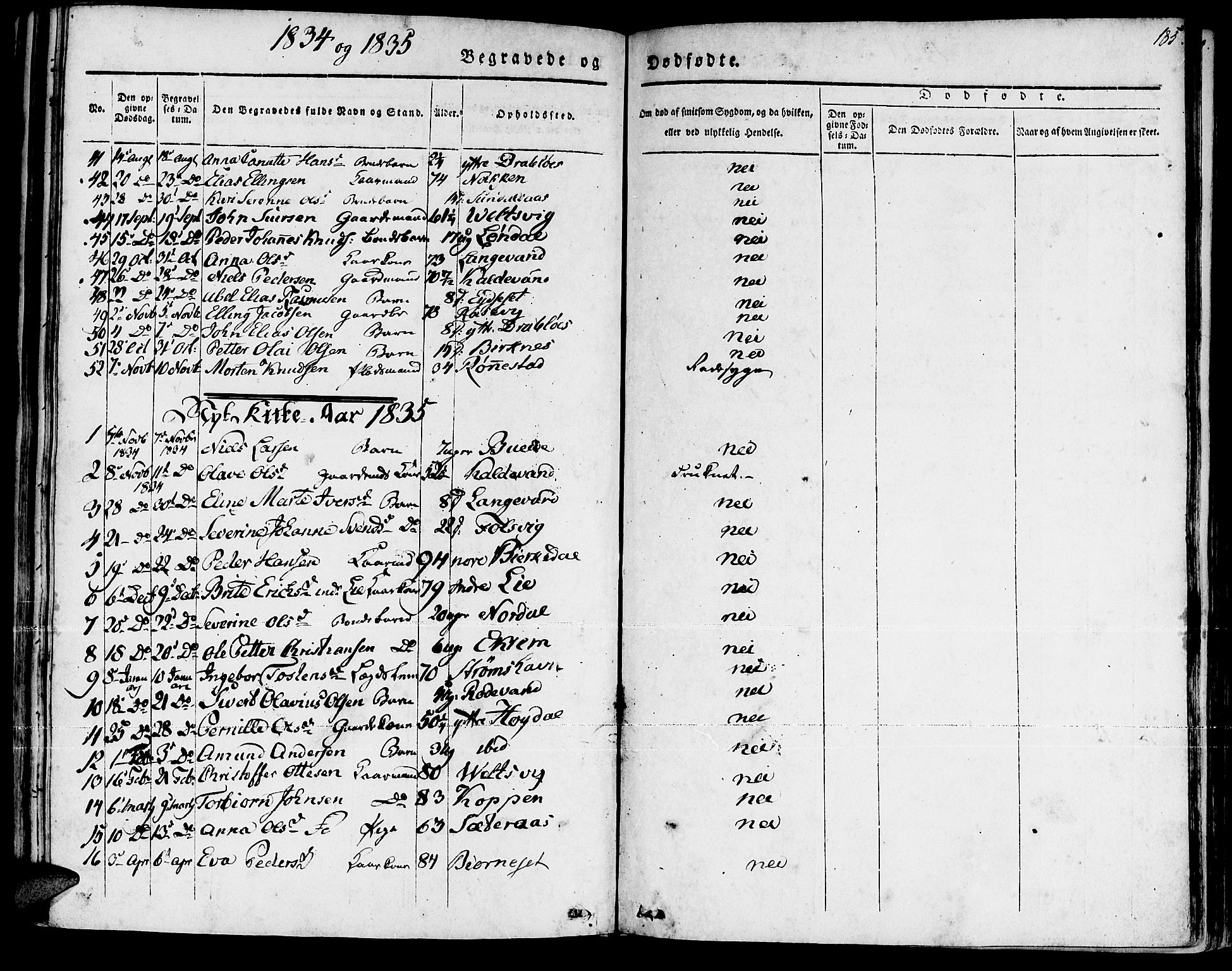 Ministerialprotokoller, klokkerbøker og fødselsregistre - Møre og Romsdal, AV/SAT-A-1454/511/L0139: Parish register (official) no. 511A06, 1831-1850, p. 185