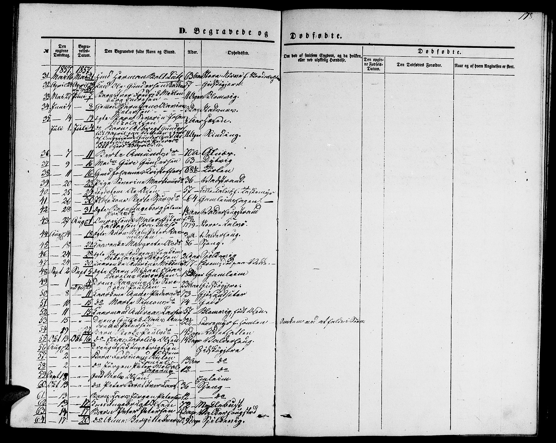 Ministerialprotokoller, klokkerbøker og fødselsregistre - Møre og Romsdal, AV/SAT-A-1454/528/L0427: Parish register (copy) no. 528C08, 1855-1864, p. 178