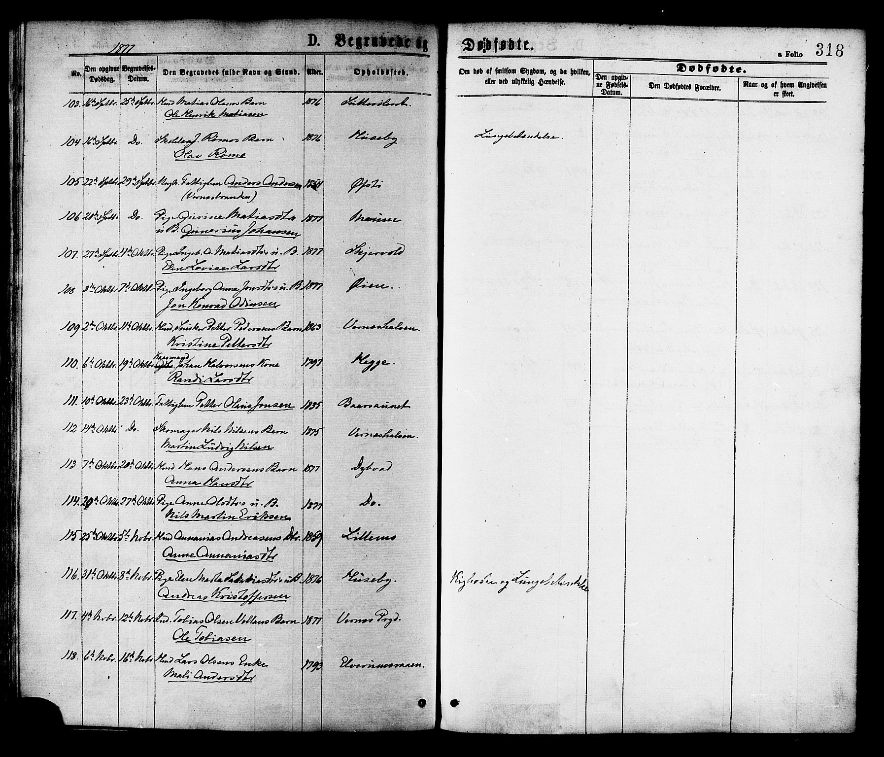 Ministerialprotokoller, klokkerbøker og fødselsregistre - Nord-Trøndelag, AV/SAT-A-1458/709/L0076: Parish register (official) no. 709A16, 1871-1879, p. 318