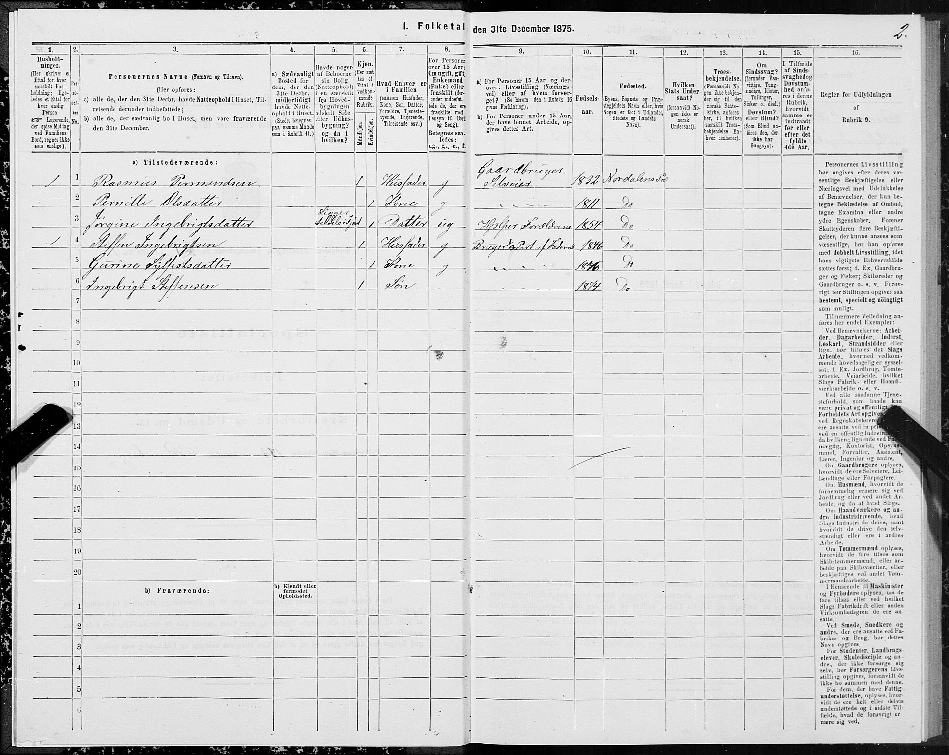 SAT, 1875 census for 1524P Norddal, 1875, p. 1002