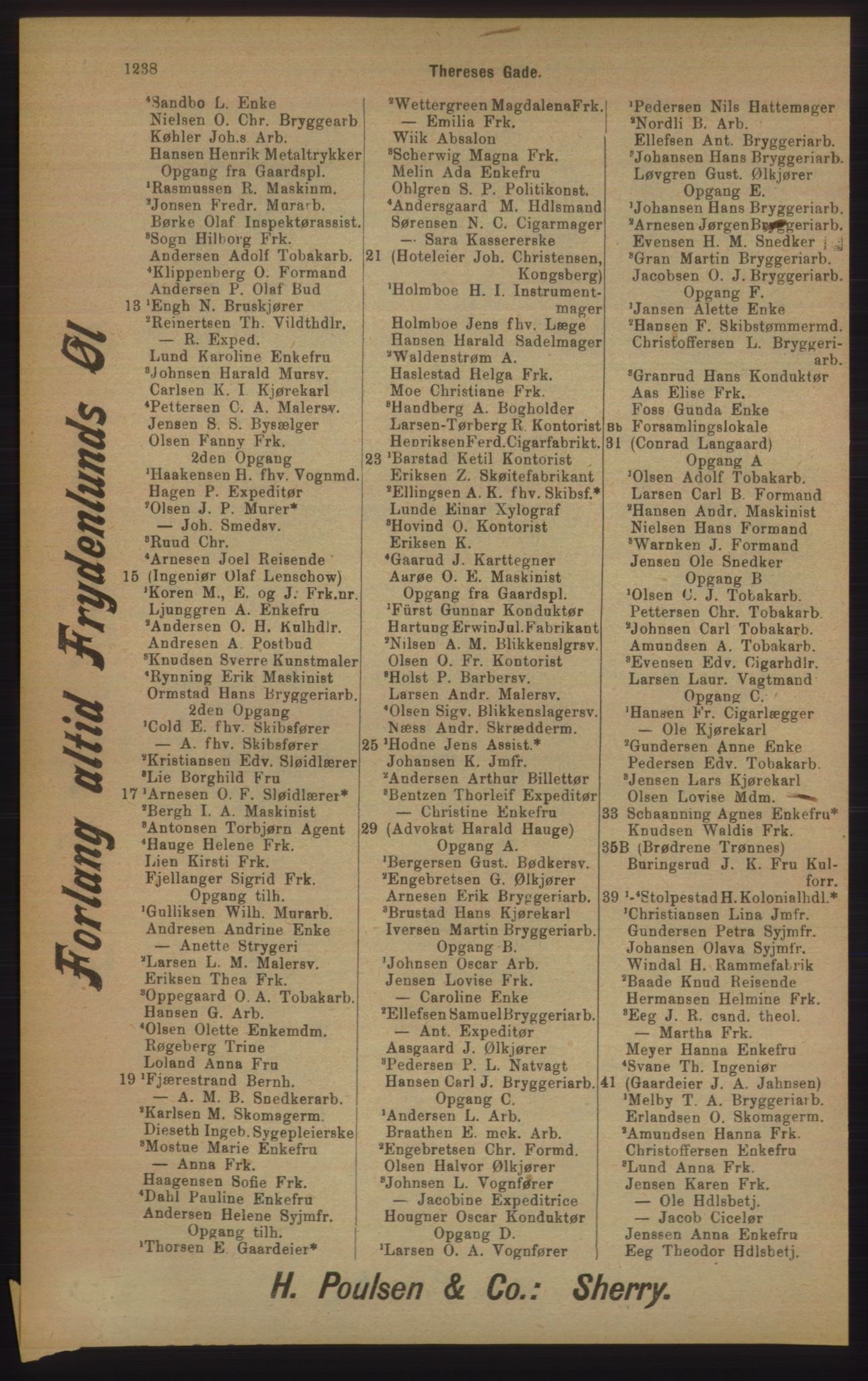 Kristiania/Oslo adressebok, PUBL/-, 1905, p. 1238