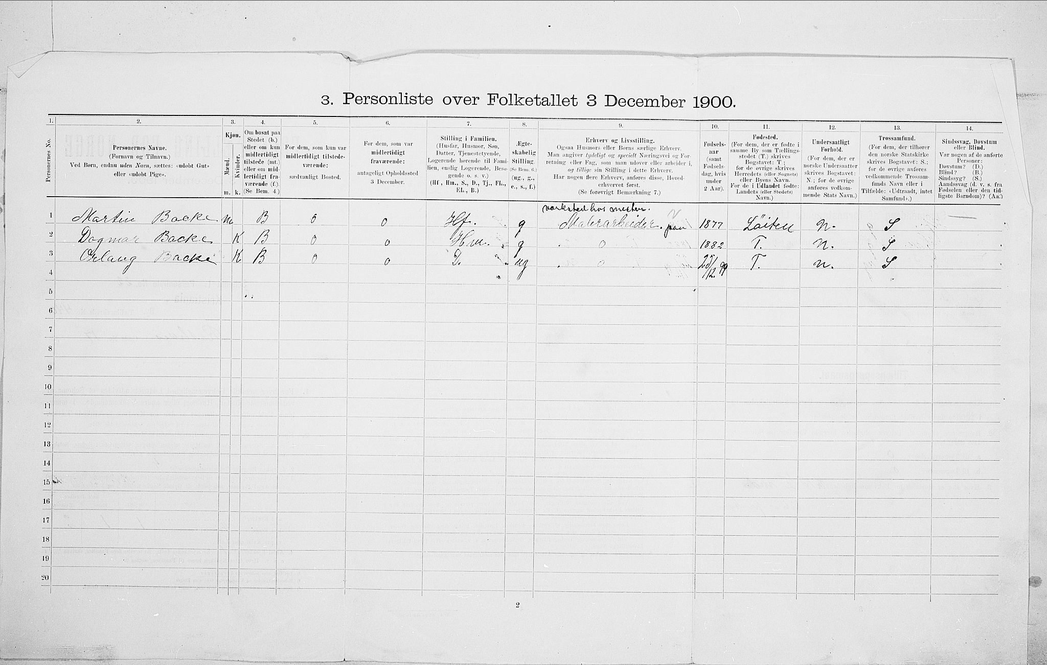 SAO, 1900 census for Kristiania, 1900, p. 74365