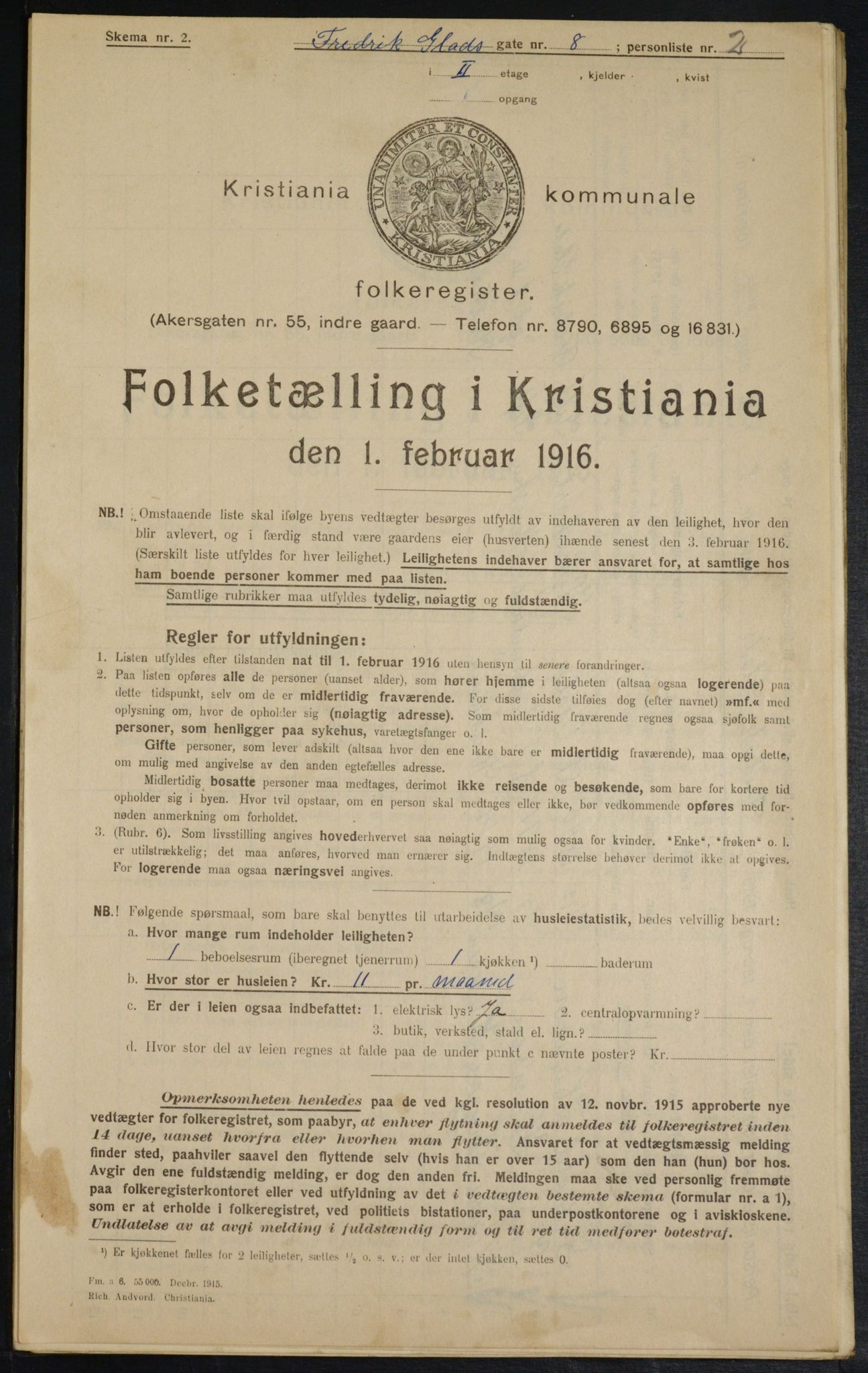 OBA, Municipal Census 1916 for Kristiania, 1916, p. 26918