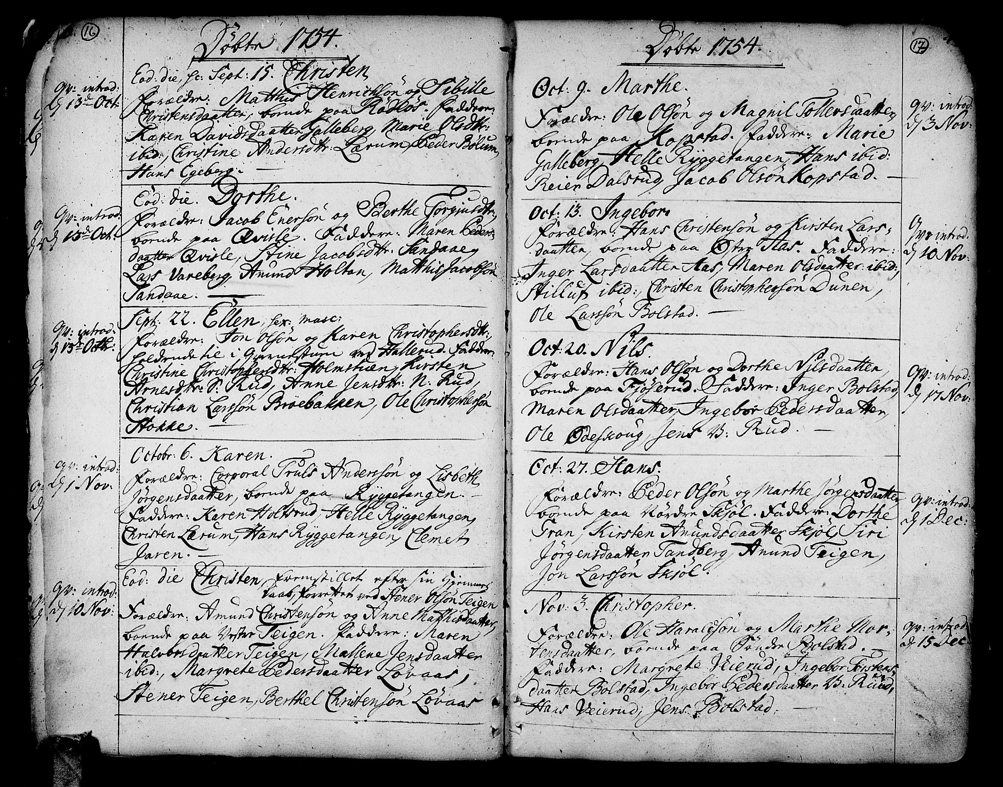 Sande Kirkebøker, SAKO/A-53/F/Fa/L0001: Parish register (official) no. 1, 1753-1803, p. 16-17