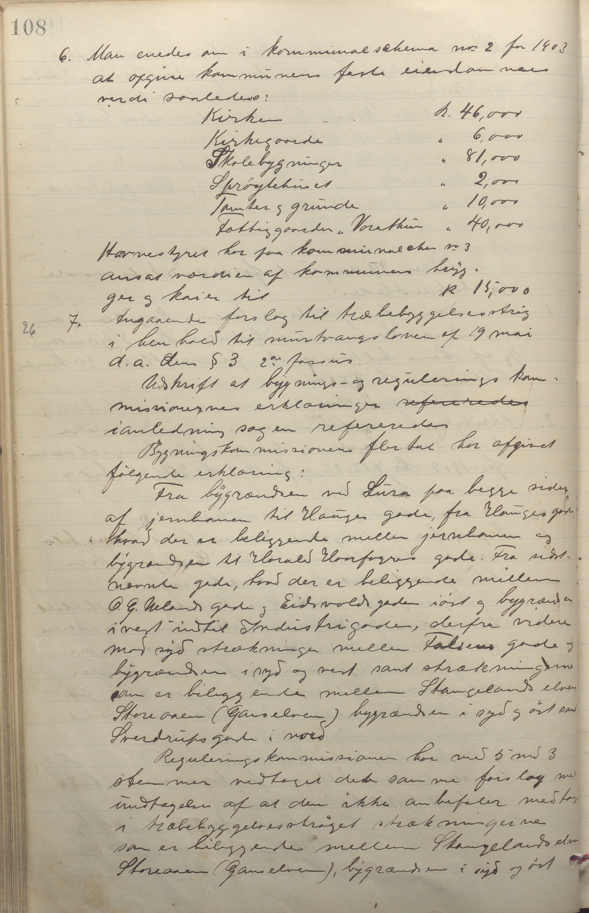 Sandnes kommune - Formannskapet og Bystyret, IKAR/K-100188/Aa/L0006: Møtebok, 1902-1909, p. 108