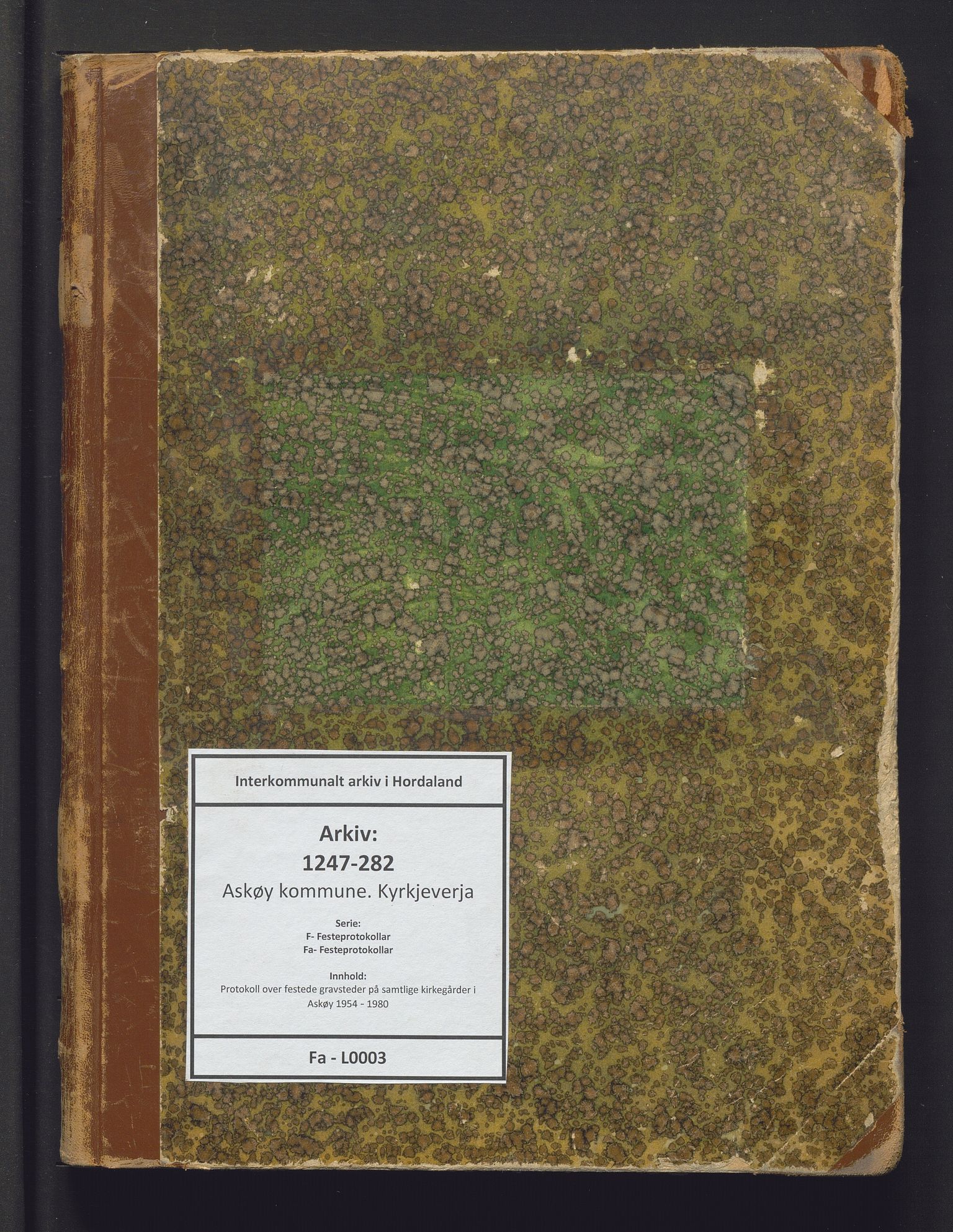 Askøy kommune. Kyrkjeverja, IKAH/1247-282/F/Fa/L0003: Protokoll over festede gravsteder på samtlige kirkegårder i Askøy, 1954-1980