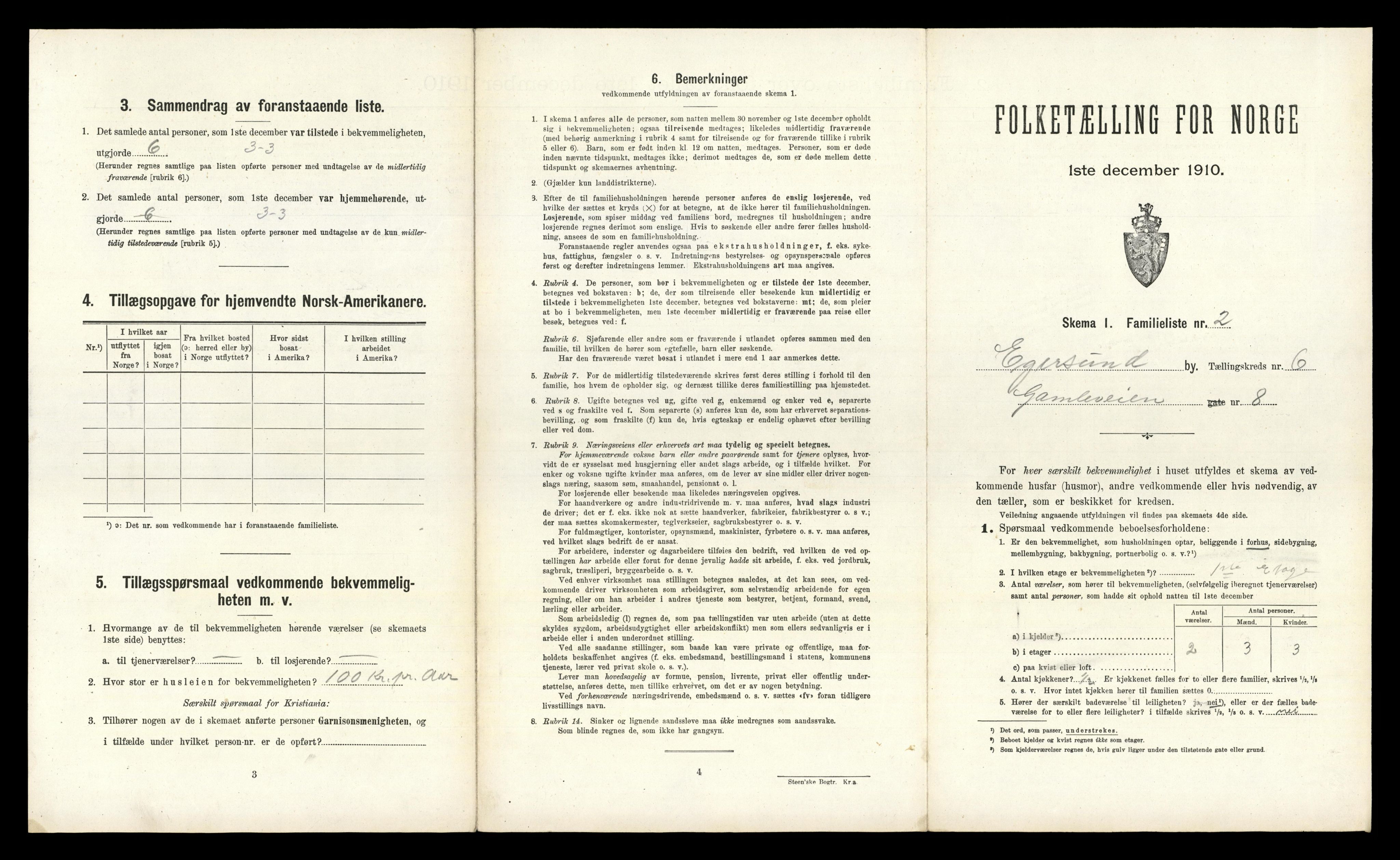 RA, 1910 census for Egersund, 1910, p. 2197