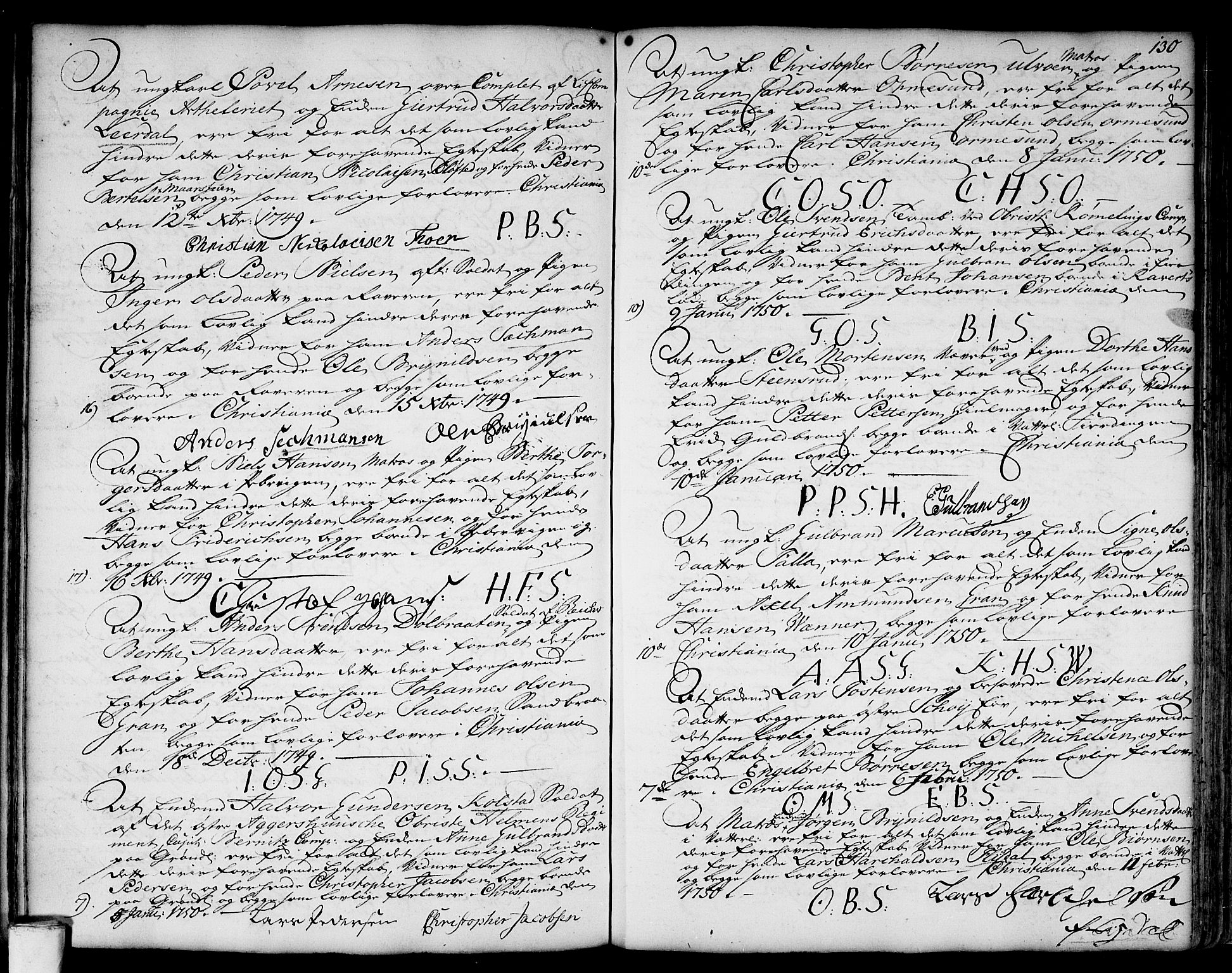 Aker prestekontor kirkebøker, AV/SAO-A-10861/L/L0002: Best man's statements no. 2, 1734-1773, p. 130