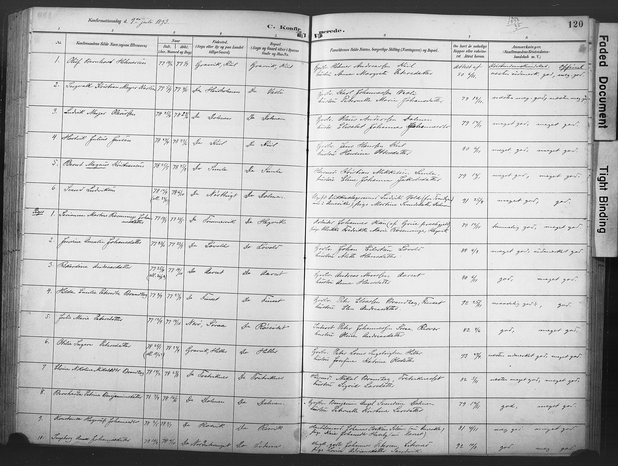 Ministerialprotokoller, klokkerbøker og fødselsregistre - Nord-Trøndelag, AV/SAT-A-1458/789/L0706: Parish register (copy) no. 789C01, 1888-1931, p. 120