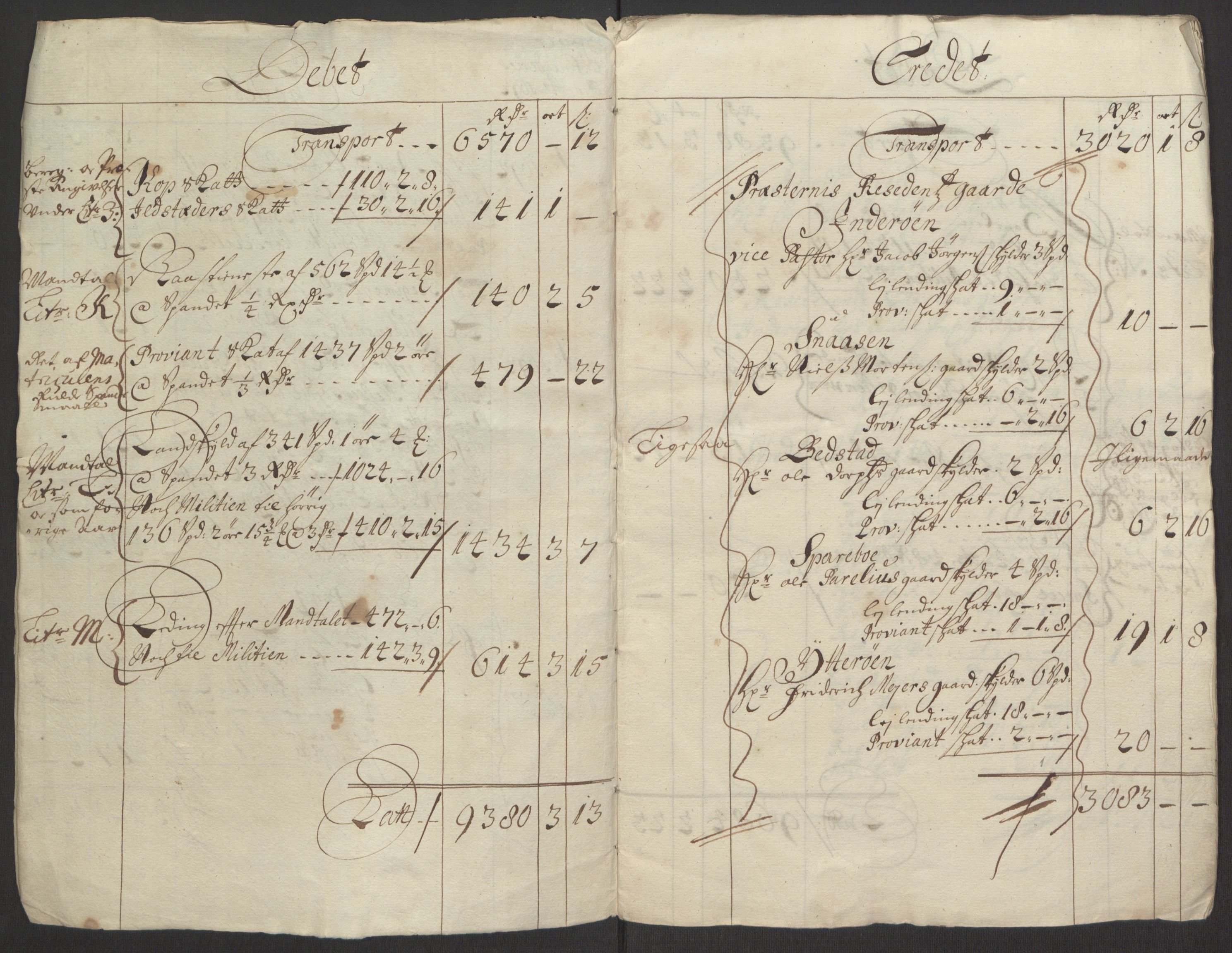 Rentekammeret inntil 1814, Reviderte regnskaper, Fogderegnskap, AV/RA-EA-4092/R63/L4308: Fogderegnskap Inderøy, 1692-1694, p. 5