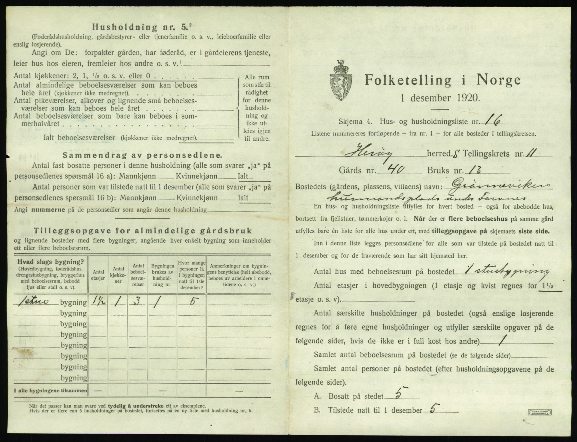 SAT, 1920 census for Herøy (MR), 1920, p. 911