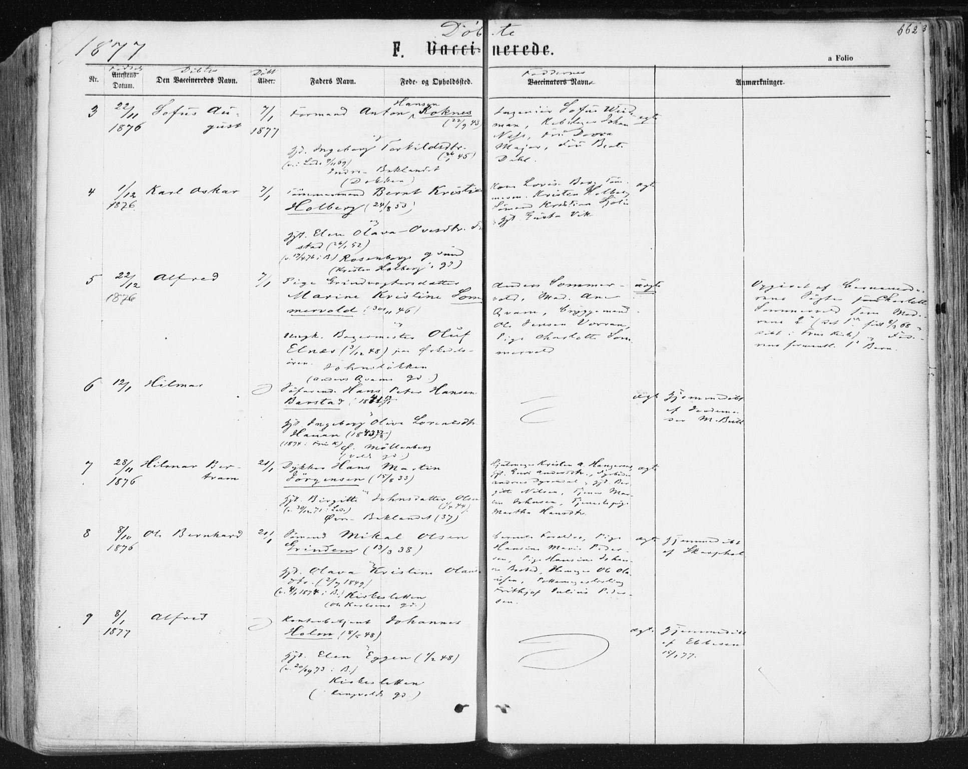 Ministerialprotokoller, klokkerbøker og fødselsregistre - Sør-Trøndelag, AV/SAT-A-1456/604/L0186: Parish register (official) no. 604A07, 1866-1877, p. 662