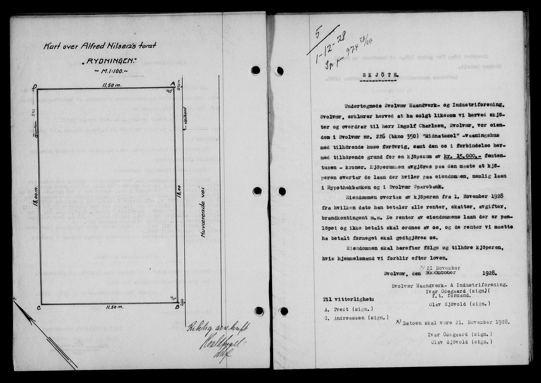 Lofoten sorenskriveri, SAT/A-0017/1/2/2C/L0018b: Mortgage book no. 18b, 1928-1928, Deed date: 01.12.1928