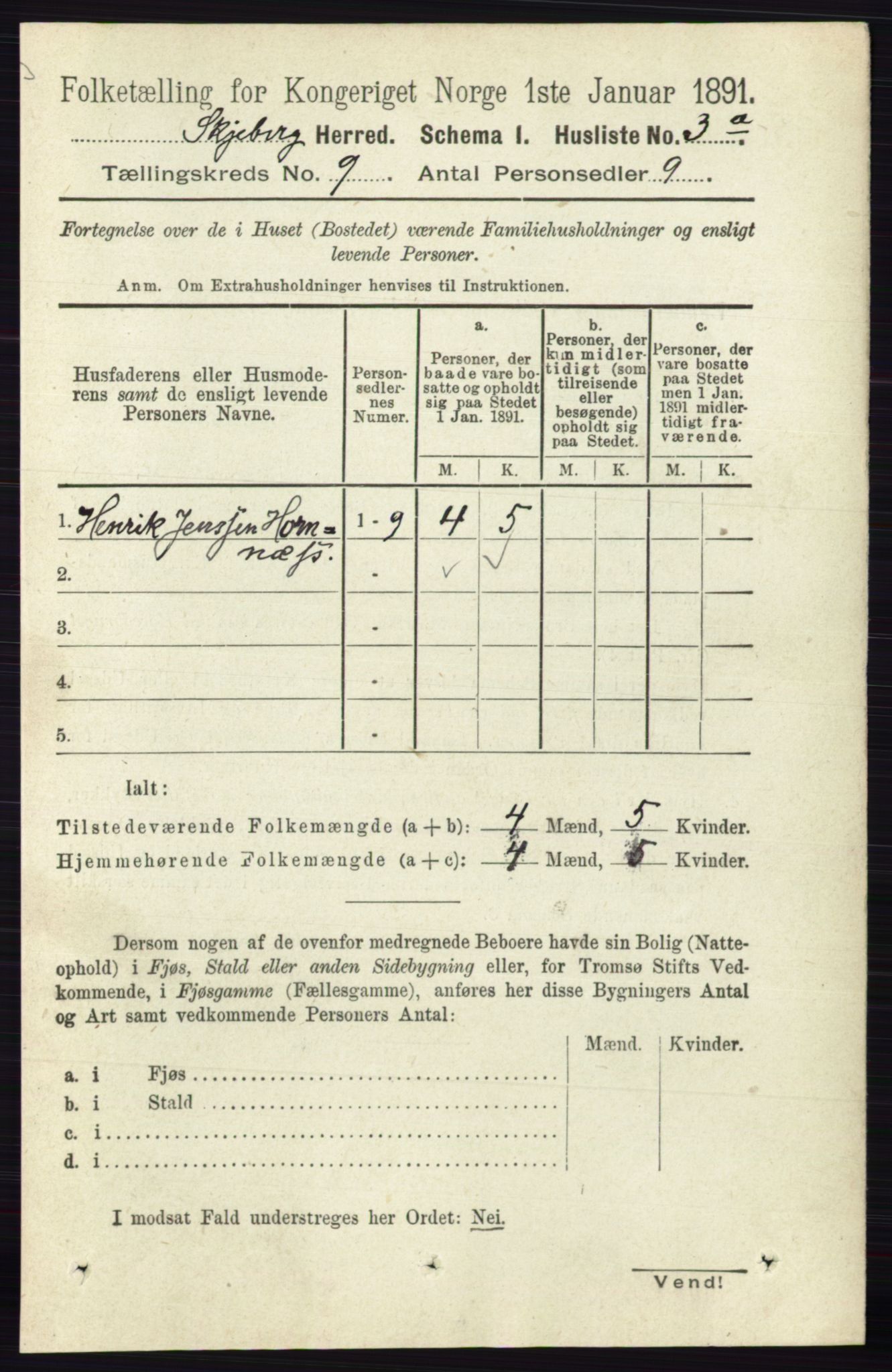 RA, 1891 census for 0115 Skjeberg, 1891, p. 4581