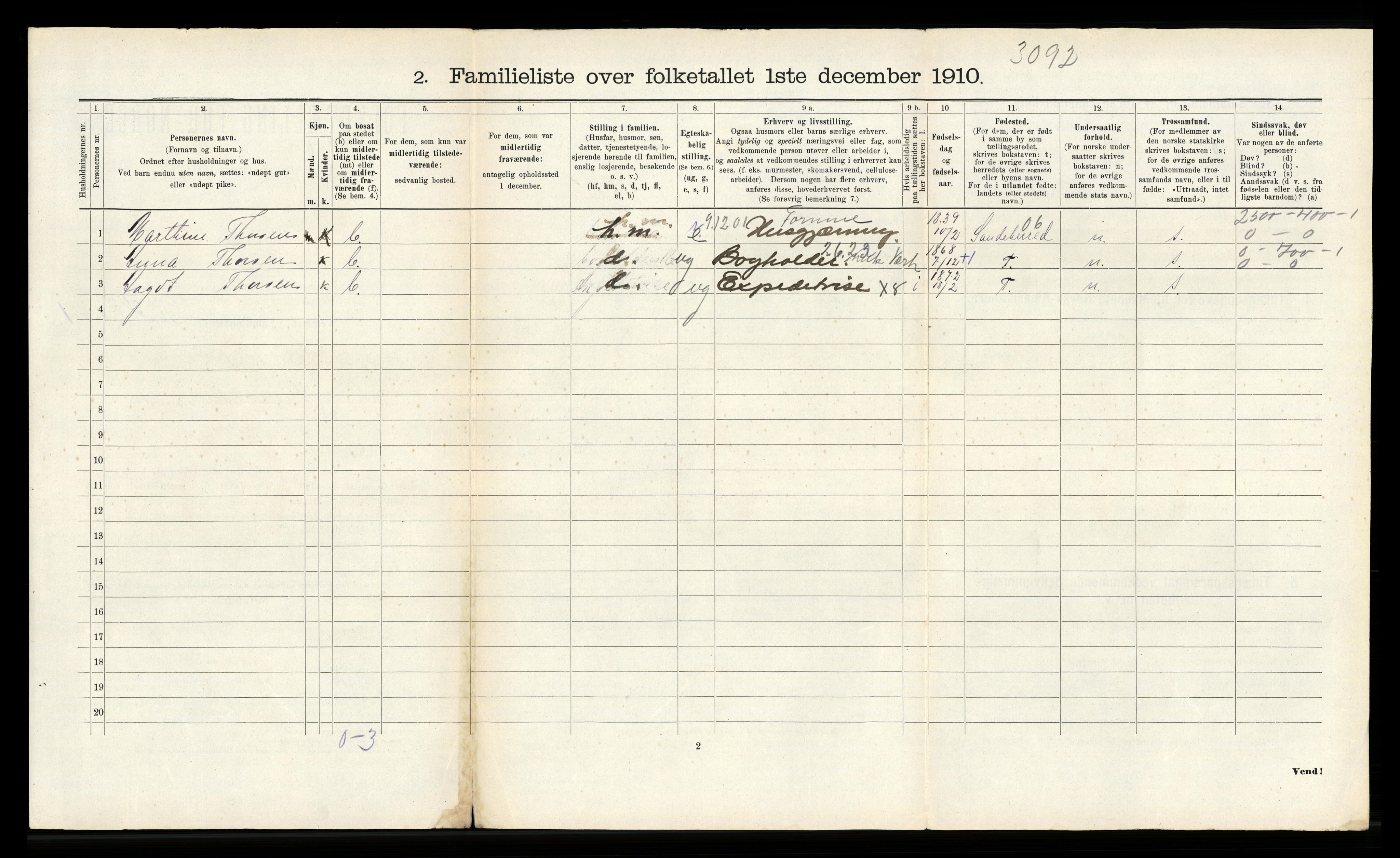 RA, 1910 census for Sandefjord, 1910, p. 753