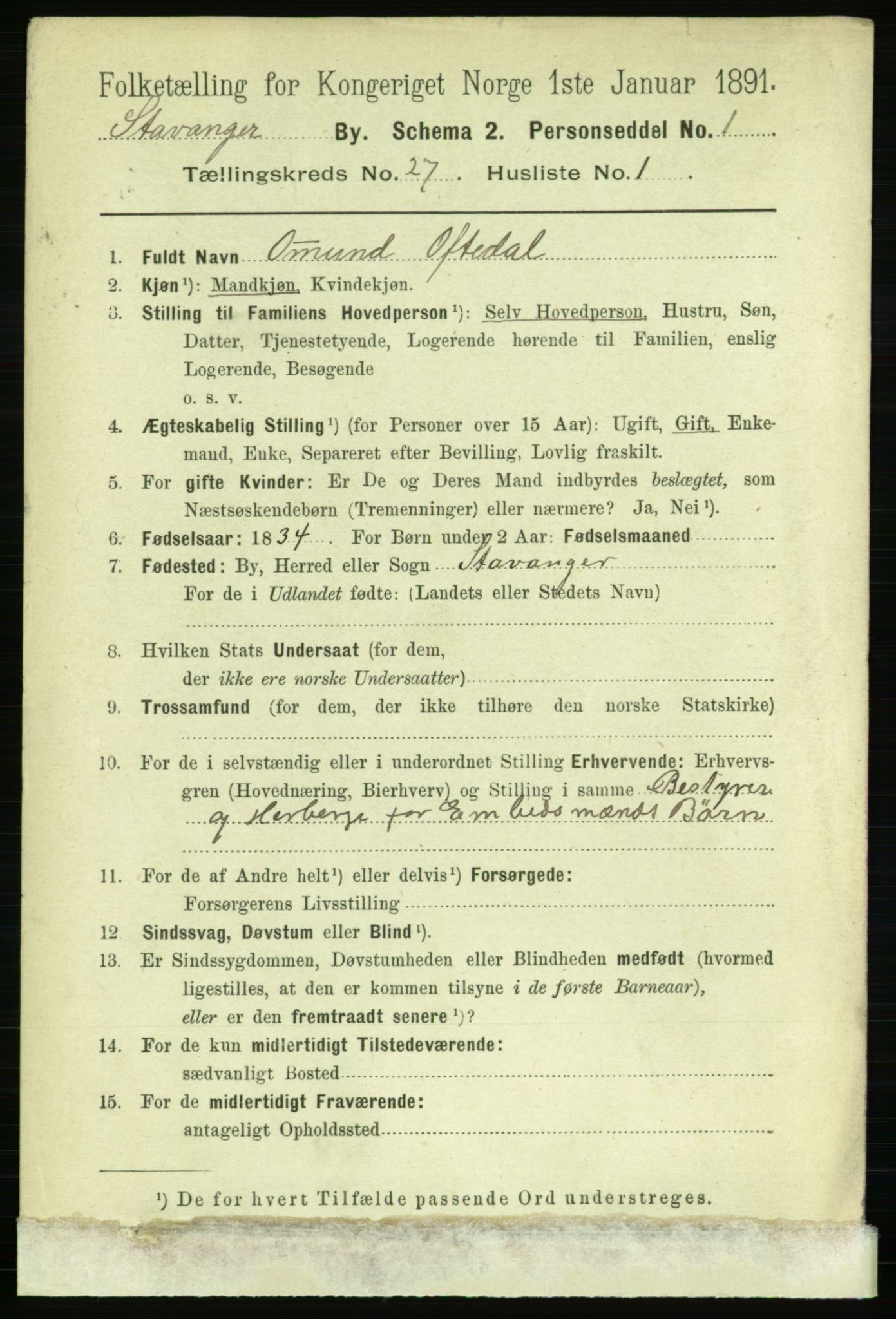 RA, 1891 census for 1103 Stavanger, 1891, p. 28900