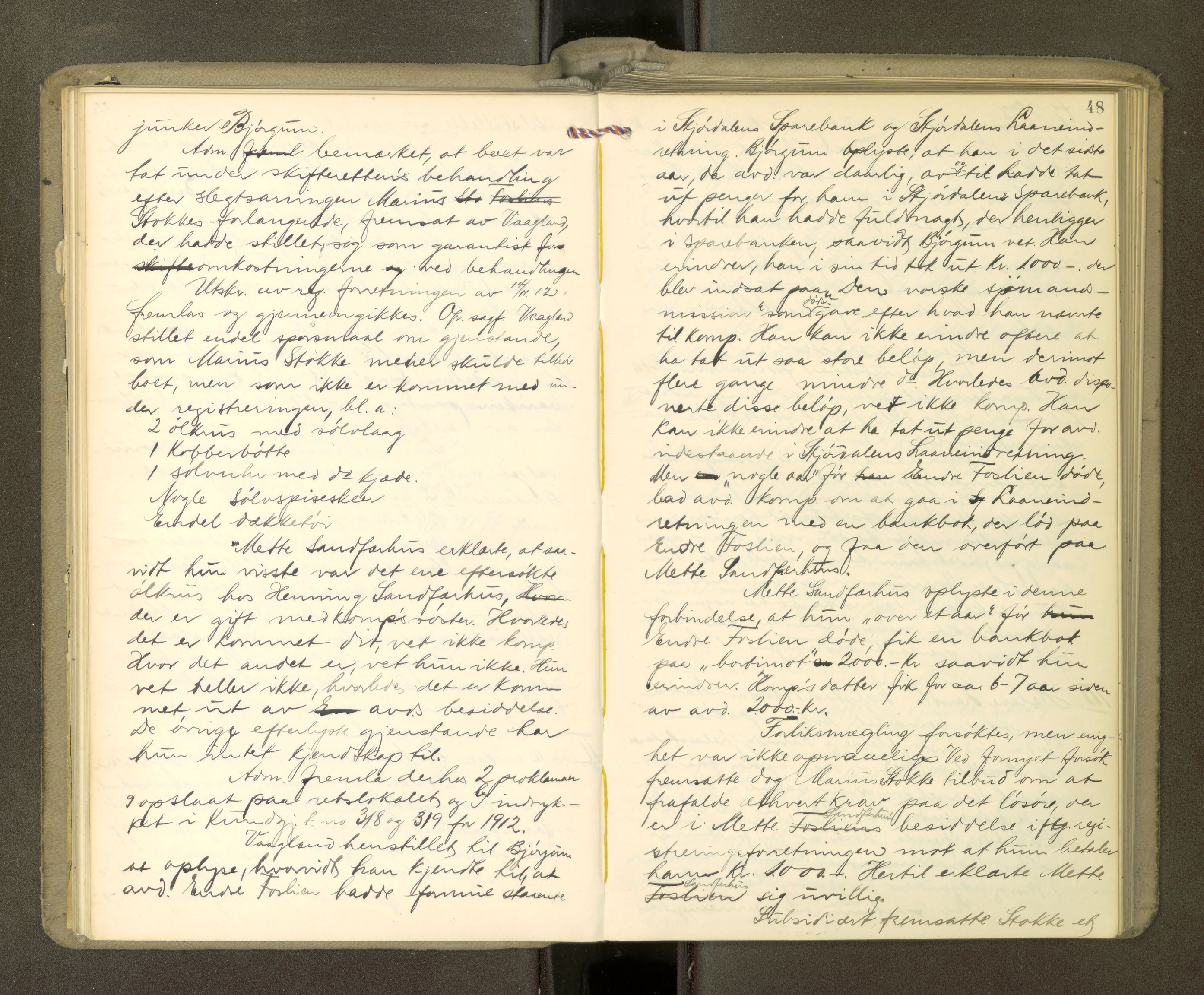 Stjør- og Verdal sorenskriveri, AV/SAT-A-4167/1/3/3B/L0012: Skifteforhandlingsprotokoll, 1912-1919, p. 48