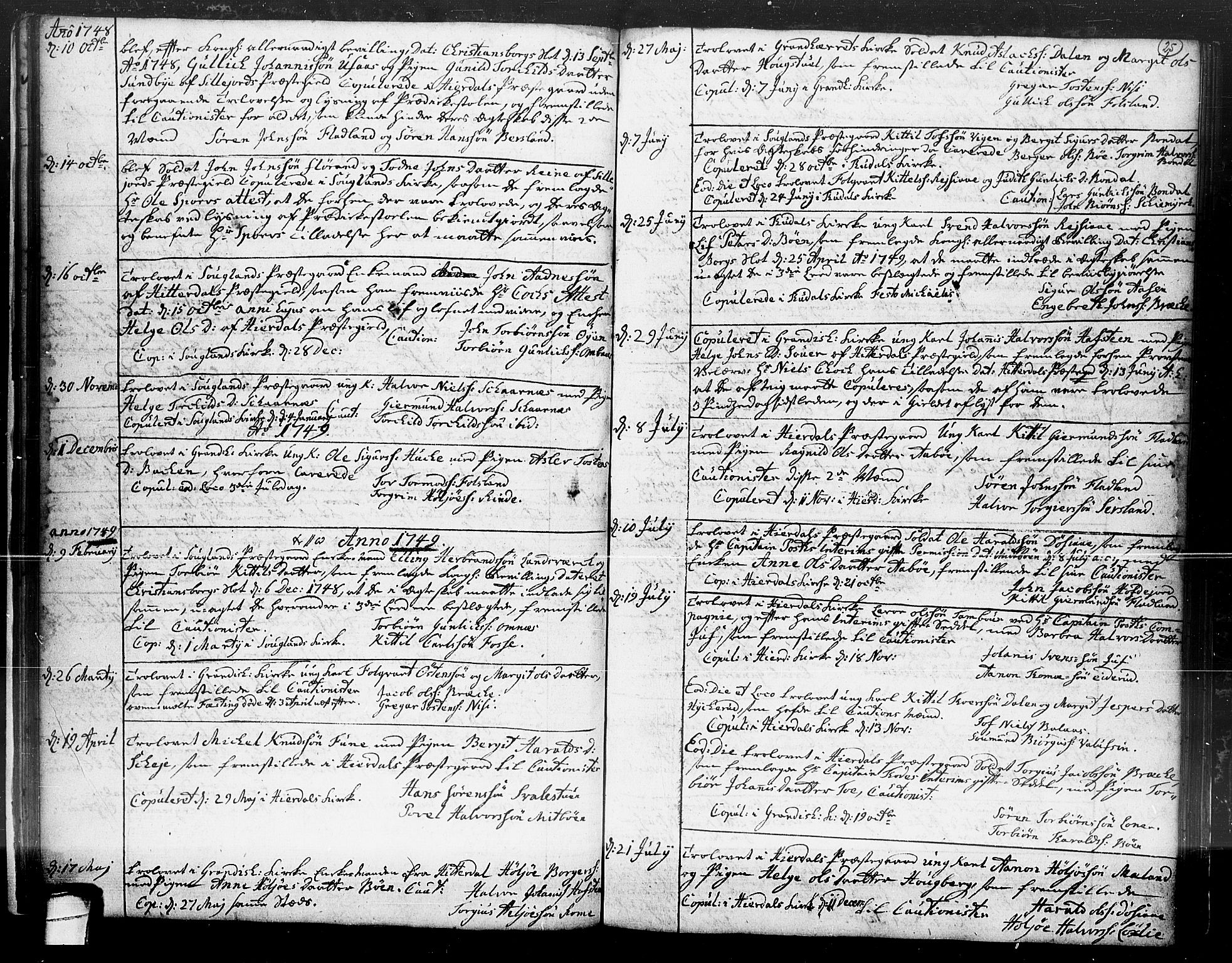 Hjartdal kirkebøker, SAKO/A-270/F/Fa/L0004: Parish register (official) no. I 4, 1727-1795, p. 25