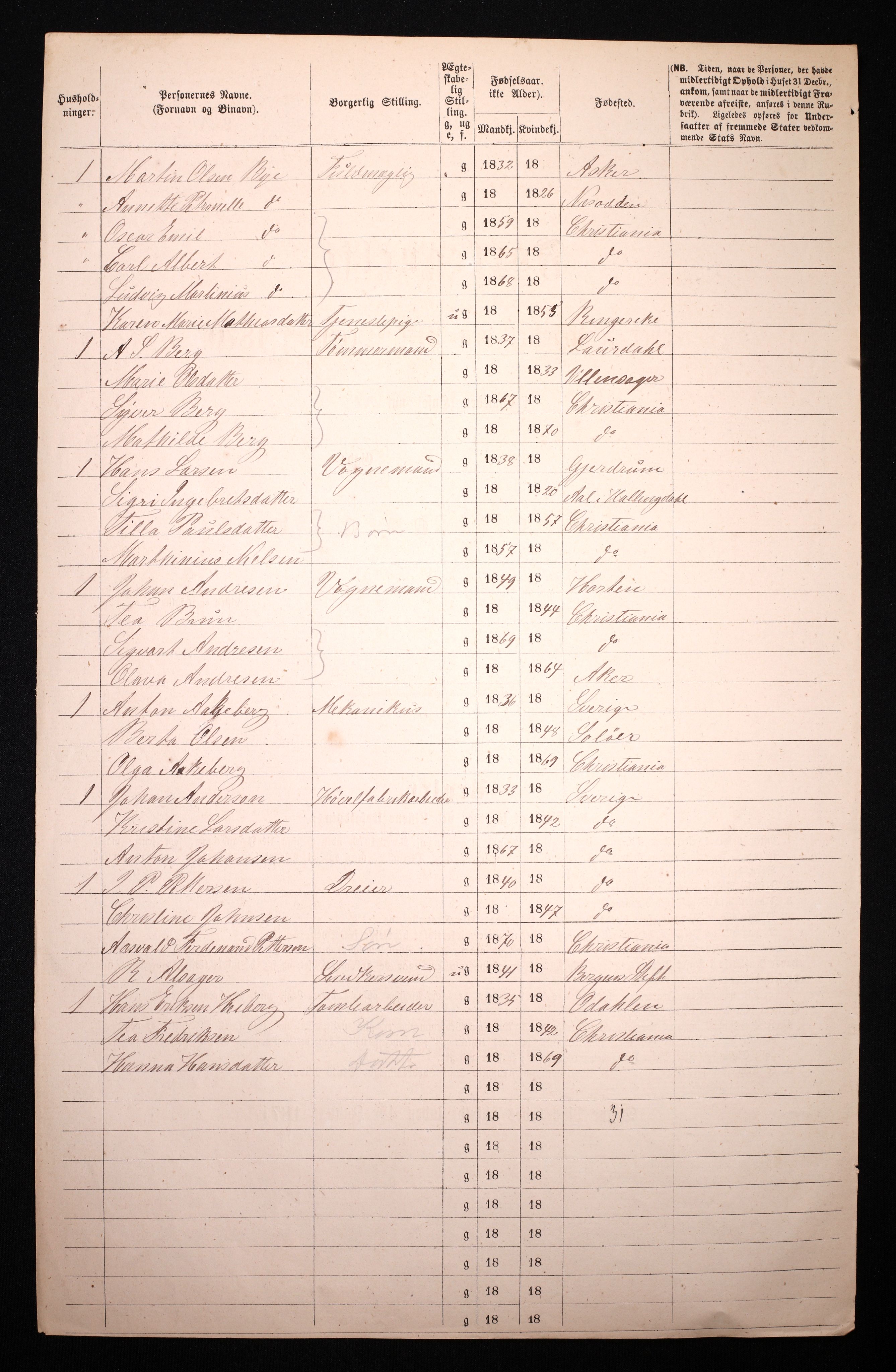 RA, 1870 census for 0301 Kristiania, 1870, p. 3653