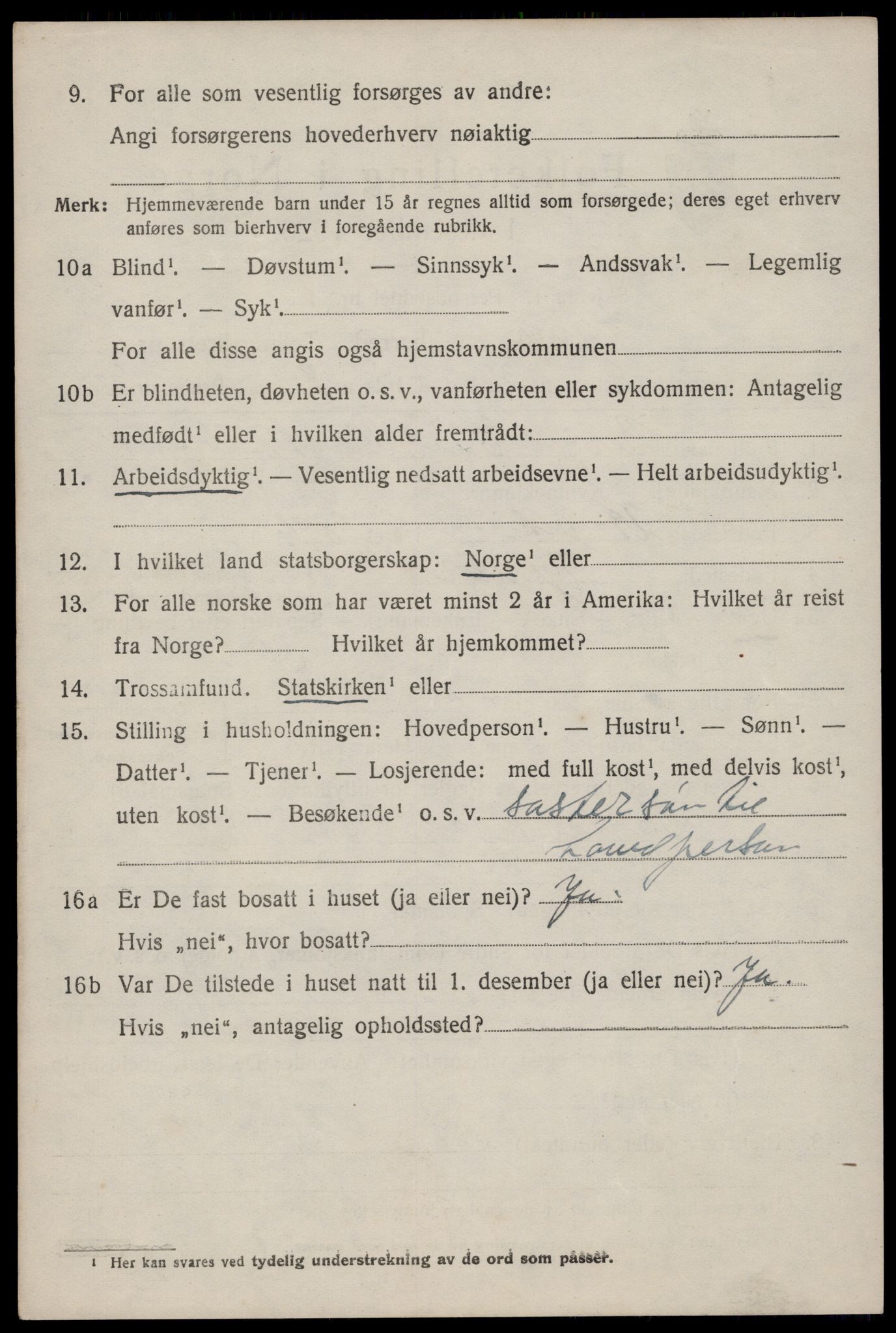 SAST, 1920 census for Tysvær, 1920, p. 1163