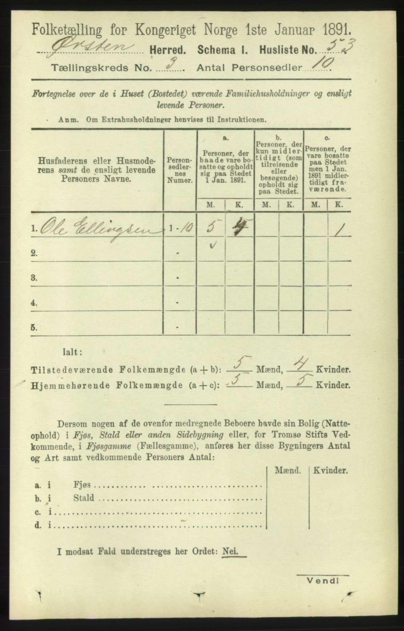 RA, 1891 census for 1520 Ørsta, 1891, p. 1204