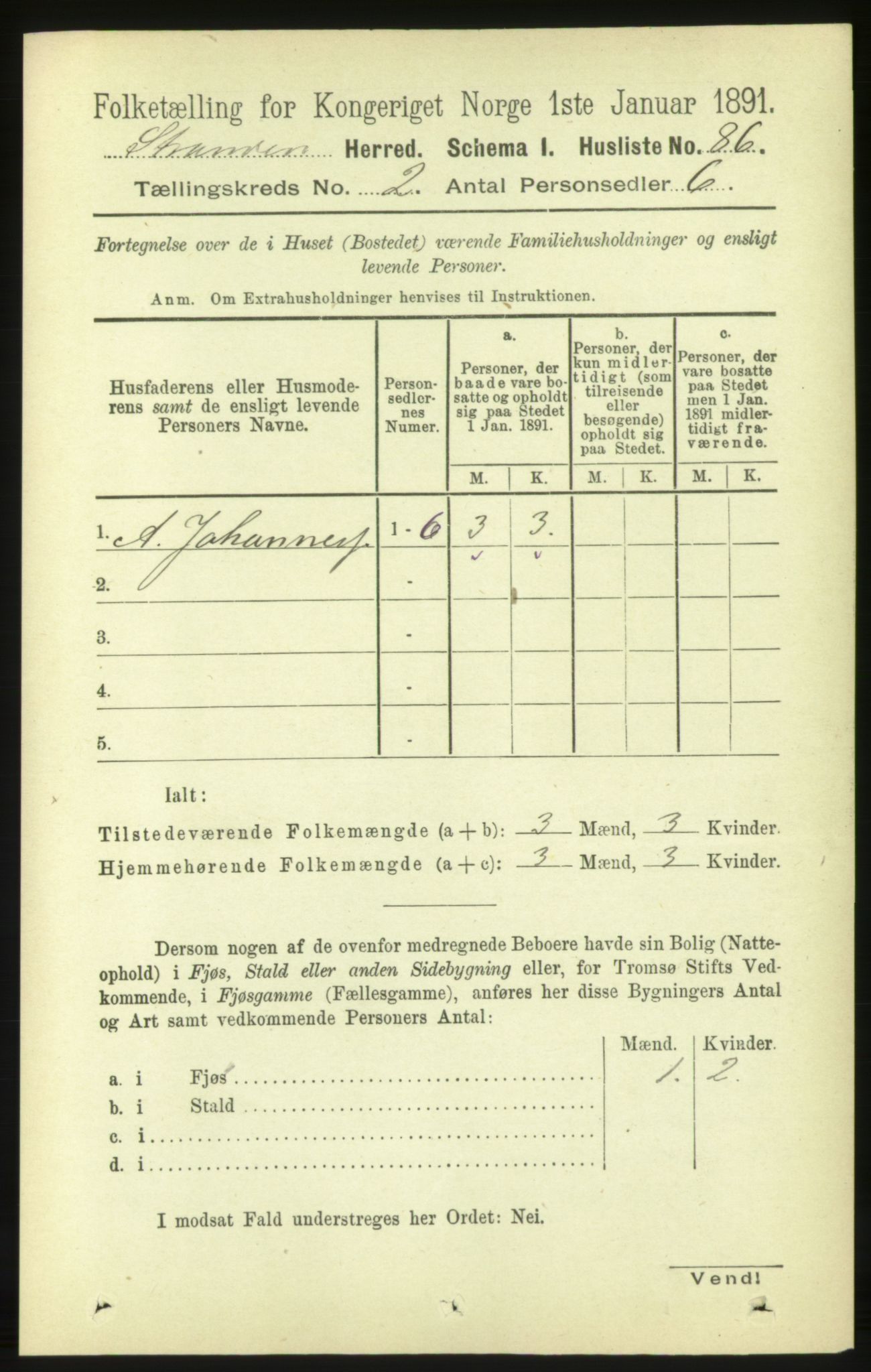 RA, 1891 census for 1525 Stranda, 1891, p. 282