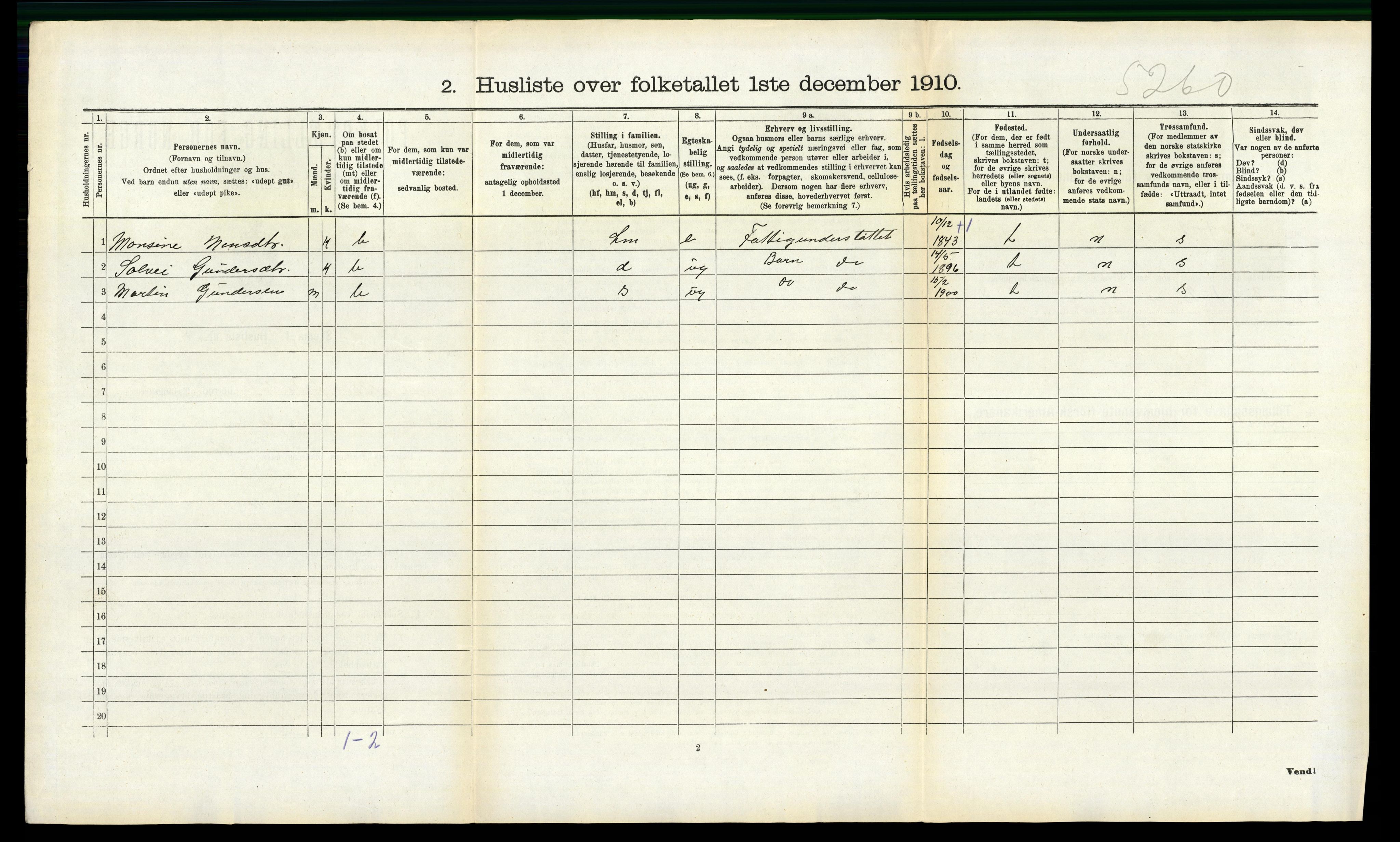 RA, 1910 census for Masfjorden, 1910, p. 399