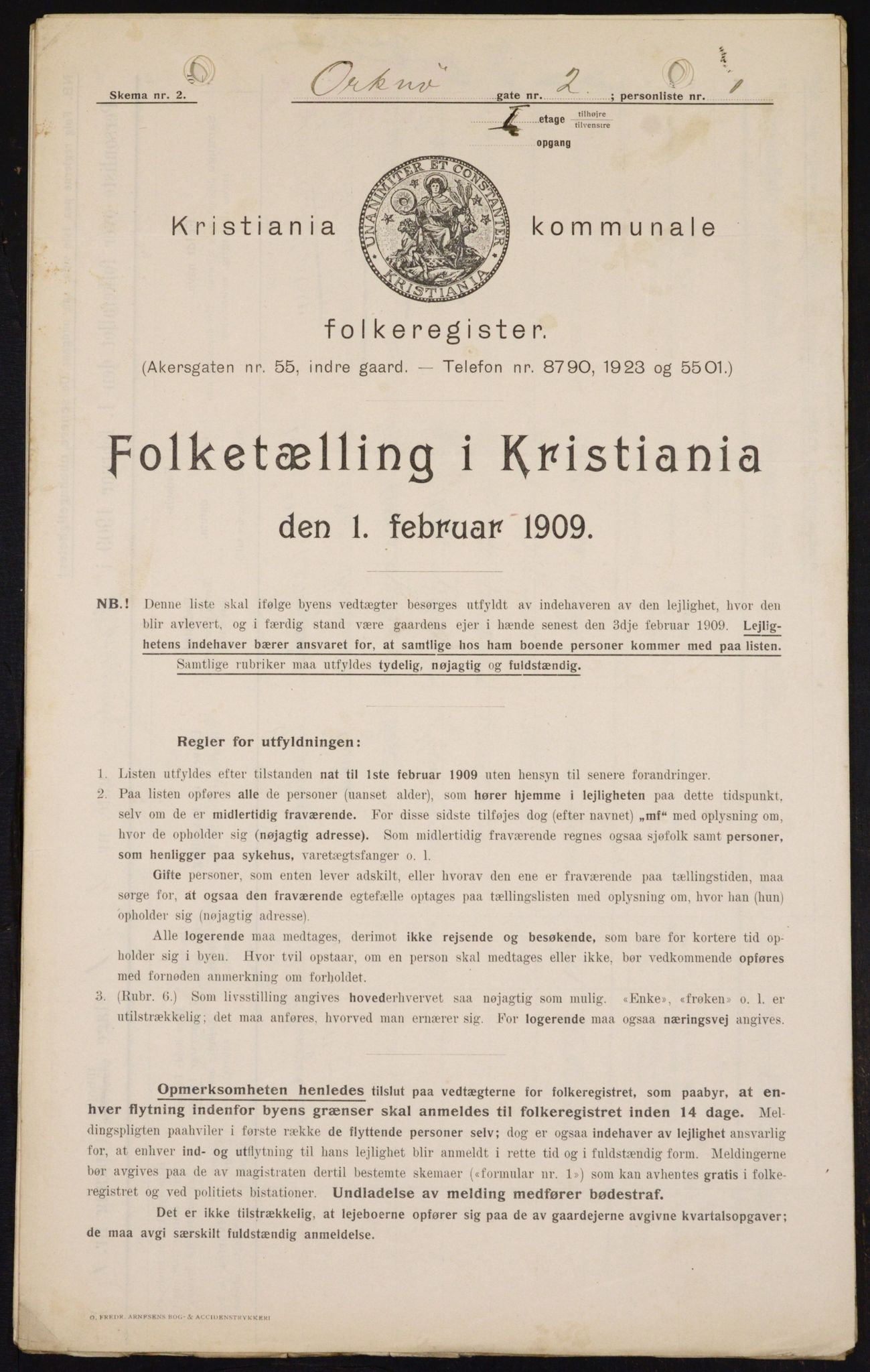 OBA, Municipal Census 1909 for Kristiania, 1909, p. 68704