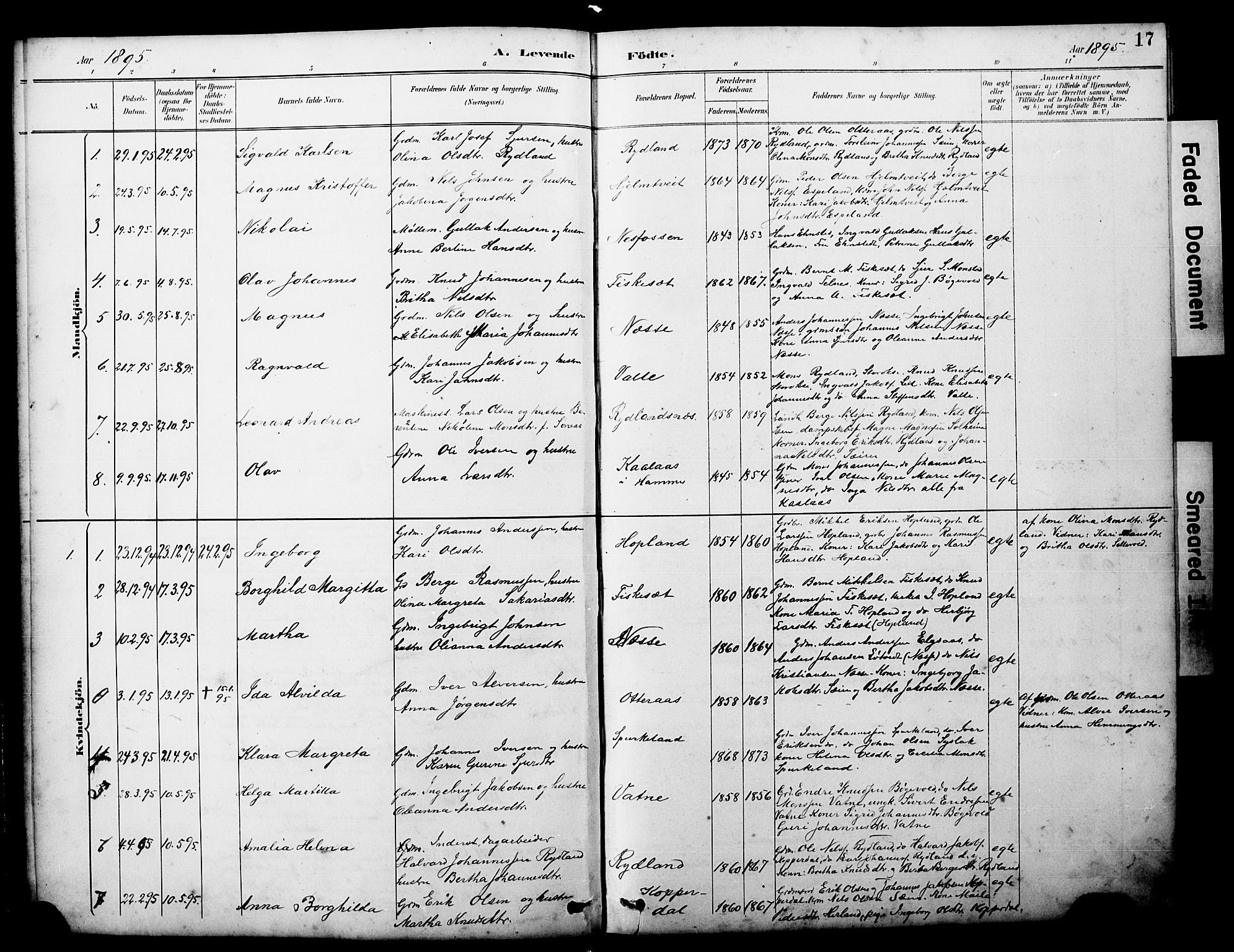 Alversund Sokneprestembete, SAB/A-73901/H/Ha/Hab: Parish register (copy) no. D 3, 1890-1908, p. 17